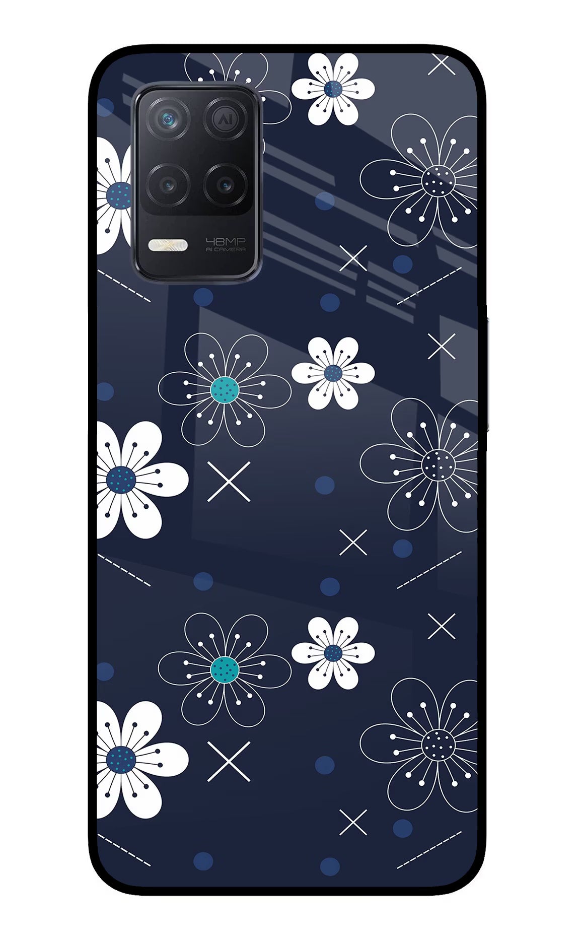 Flowers Realme 8 5G/8s 5G Back Cover - Flowers Realme 8 5G/8s 5G Glass Case Back Cover by Casekaro Flowers Realme 8 5G/8s 5G Glass Case Back Cover by Casekaro