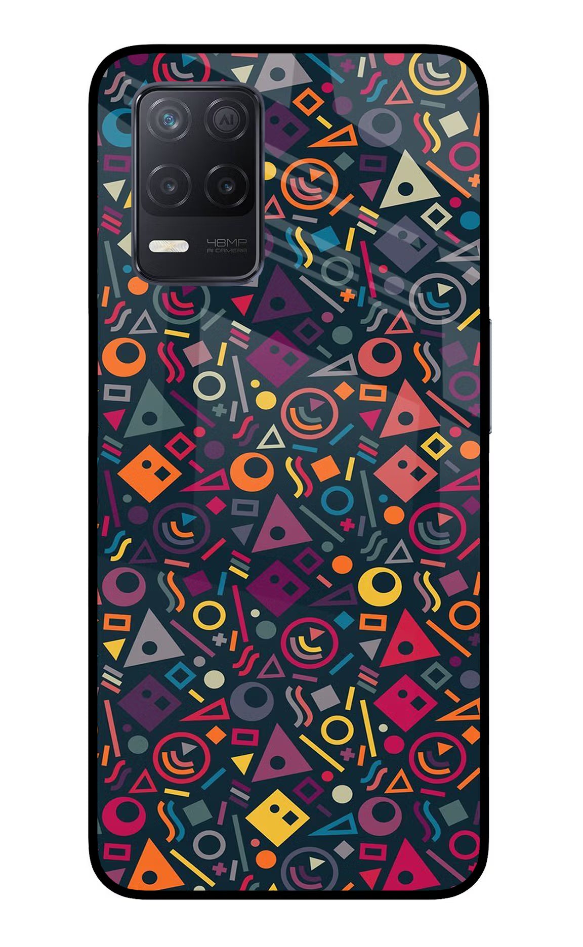 Geometric Abstract Realme 8 5G/8s 5G Back Cover - Geometric Abstract Realme 8 5G/8s 5G Glass Case Back Cover by Casekaro Geometric Abstract Realme 8 5G/8s 5G Glass Case Back Cover by Casekaro