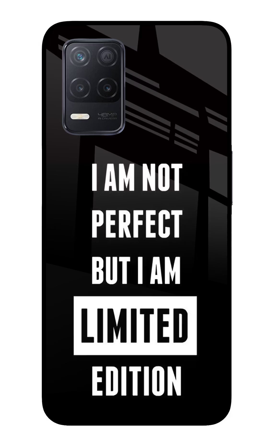 I Am Not Perfect But I Am Limited Edition Realme 8 5G/8s 5G Back Cover - I Am Not Perfect But I Am Limited Edition Realme 8 5G/8s 5G Glass Case Back Cover by Casekaro I Am Not Perfect But I Am Limited Edition Realme 8 5G/8s 5G Glass Case Back Cover by Casekaro