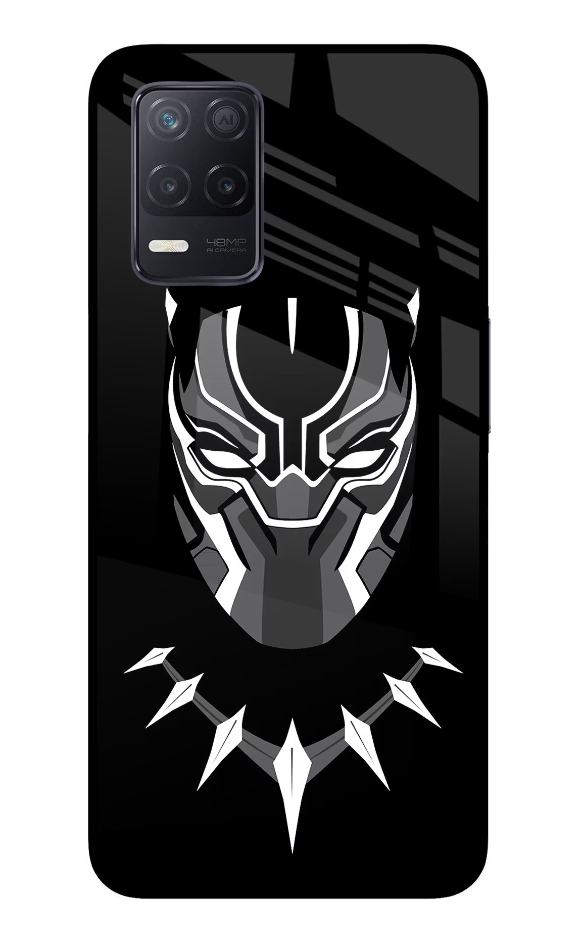 Black Panther Realme 8 5G/8s 5G Back Cover - Black Panther Realme 8 5G/8s 5G Glass Case Back Cover by Casekaro Black Panther Realme 8 5G/8s 5G Glass Case Back Cover by Casekaro