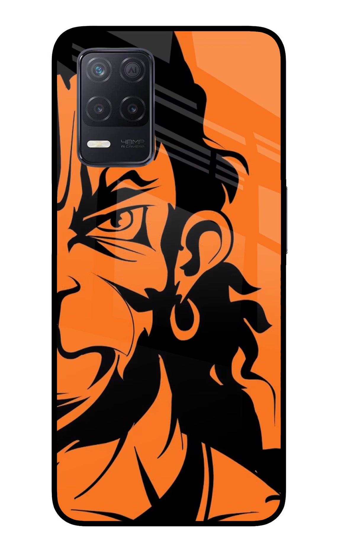 Hanuman Realme 8 5G/8s 5G Back Cover - Hanuman Realme 8 5G/8s 5G Glass Case Back Cover by Casekaro Hanuman Realme 8 5G/8s 5G Glass Case Back Cover by Casekaro