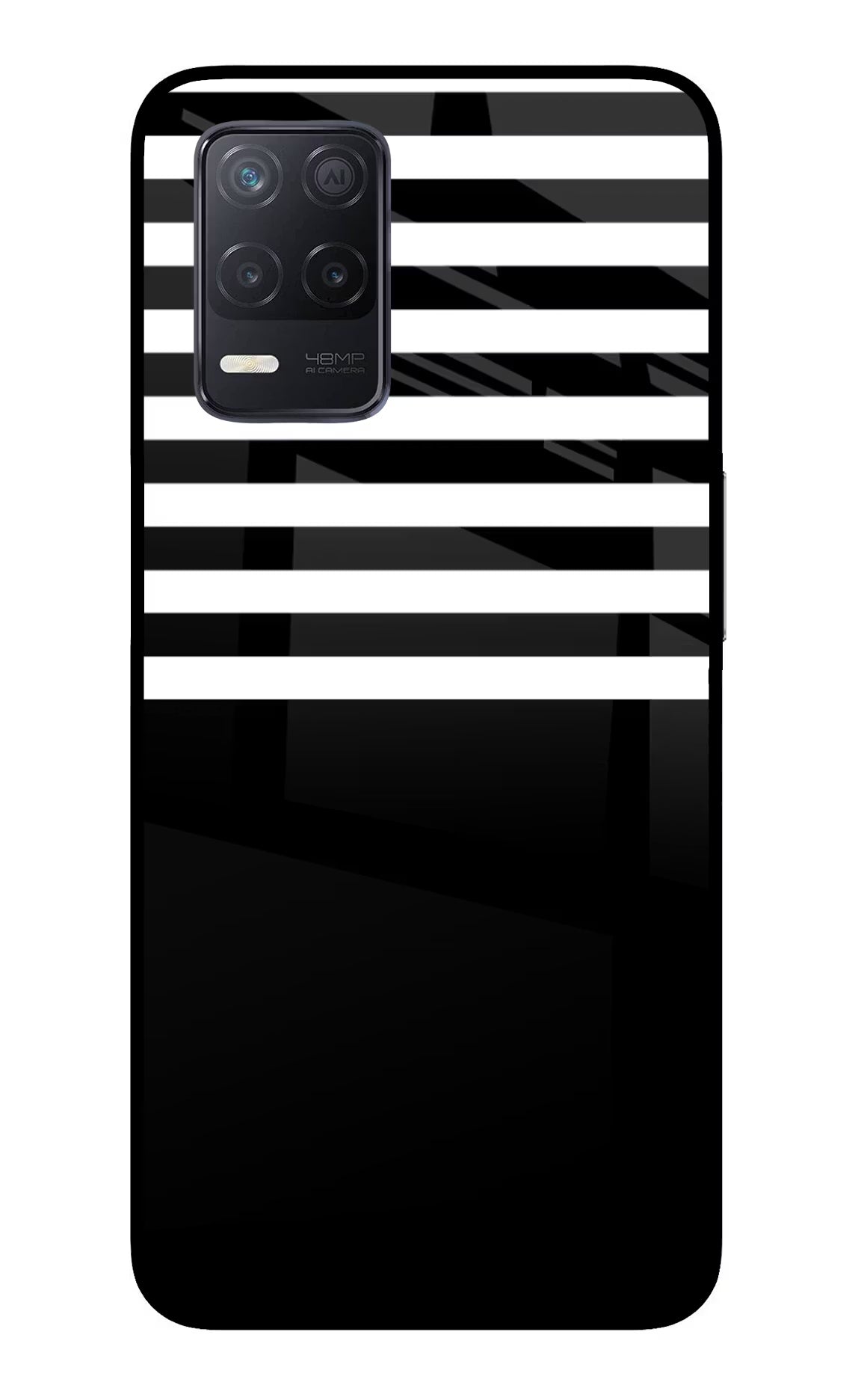 Black and White Print Realme 8 5G/8s 5G Back Cover - Black and White Print Realme 8 5G/8s 5G Glass Case Back Cover by Casekaro Black and White Print Realme 8 5G/8s 5G Glass Case Back Cover by Casekaro