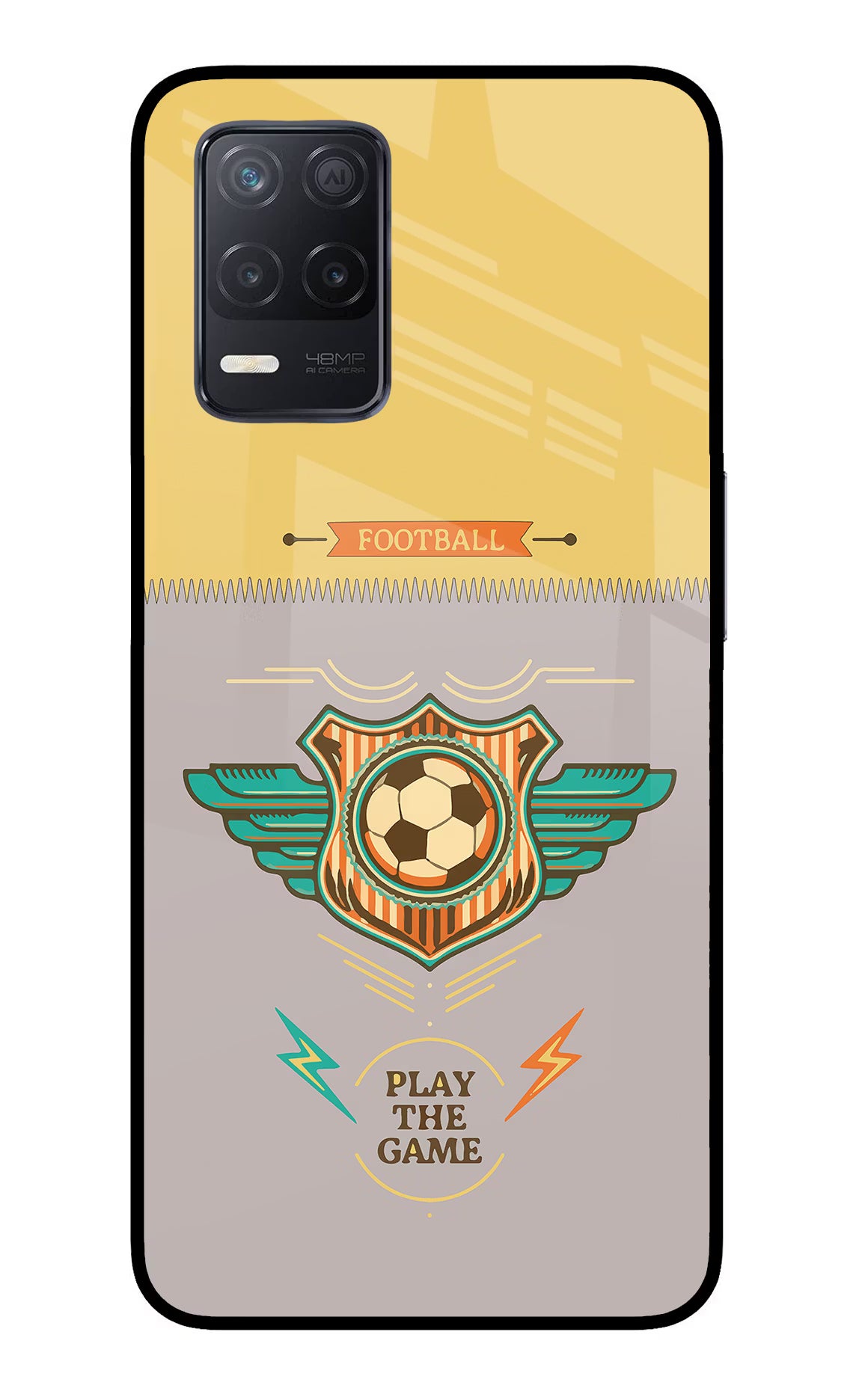 Football Realme 8 5G/8s 5G Back Cover - Football Realme 8 5G/8s 5G Glass Case Back Cover by Casekaro Football Realme 8 5G/8s 5G Glass Case Back Cover by Casekaro