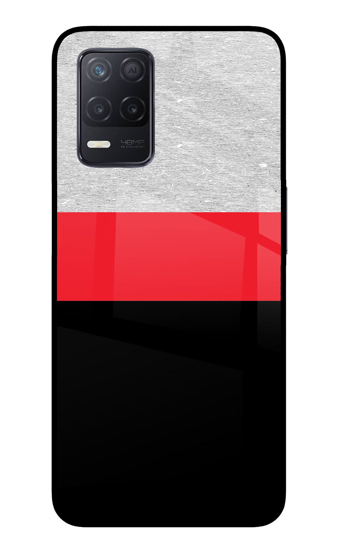 Tri Color Pattern Realme 8 5G/8s 5G Back Cover - Tri Color Pattern Realme 8 5G/8s 5G Glass Case Back Cover by Casekaro Tri Color Pattern Realme 8 5G/8s 5G Glass Case Back Cover by Casekaro