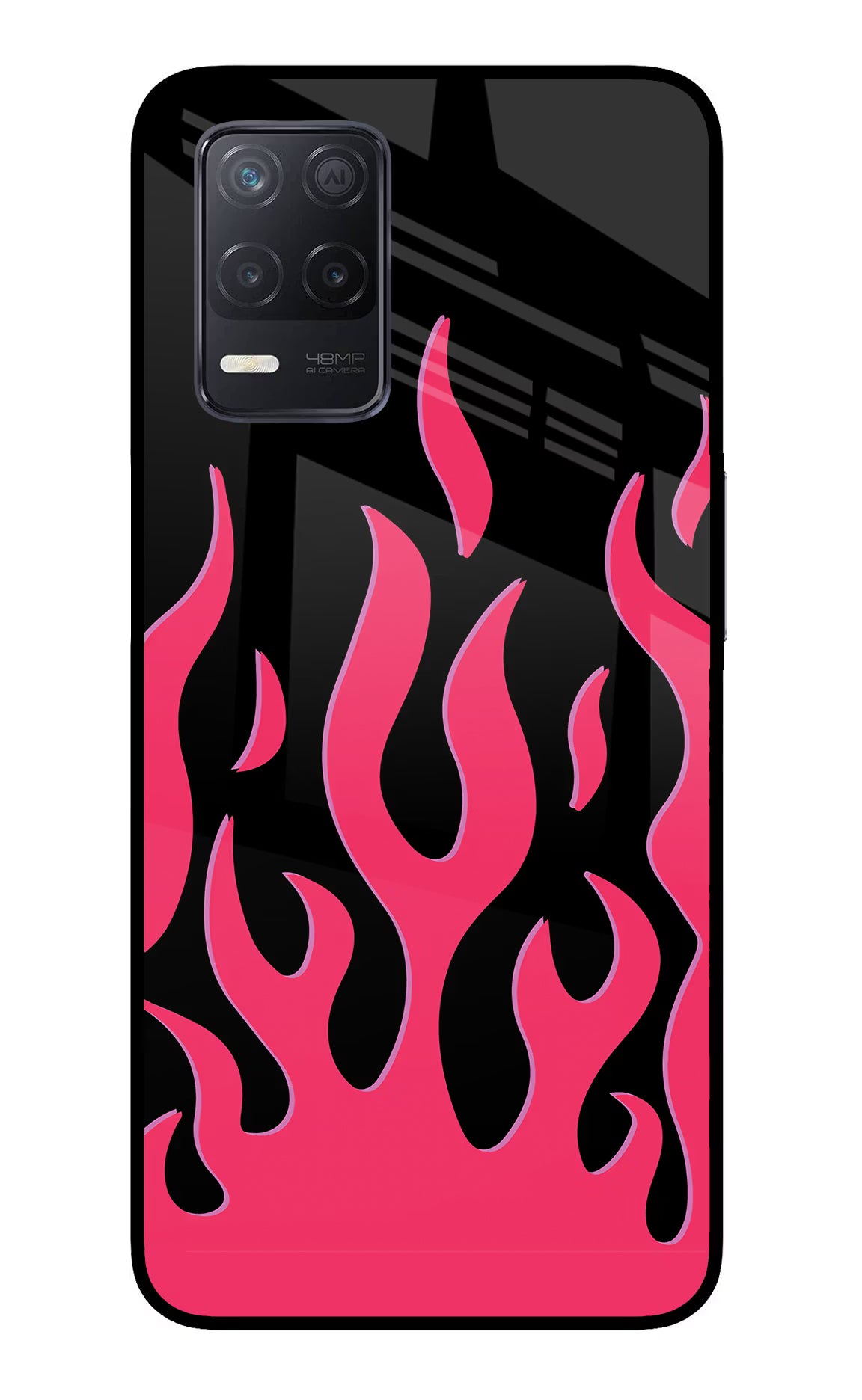 Fire Flames Realme 8 5G/8s 5G Back Cover - Fire Flames Realme 8 5G/8s 5G Glass Case Back Cover by Casekaro Fire Flames Realme 8 5G/8s 5G Glass Case Back Cover by Casekaro