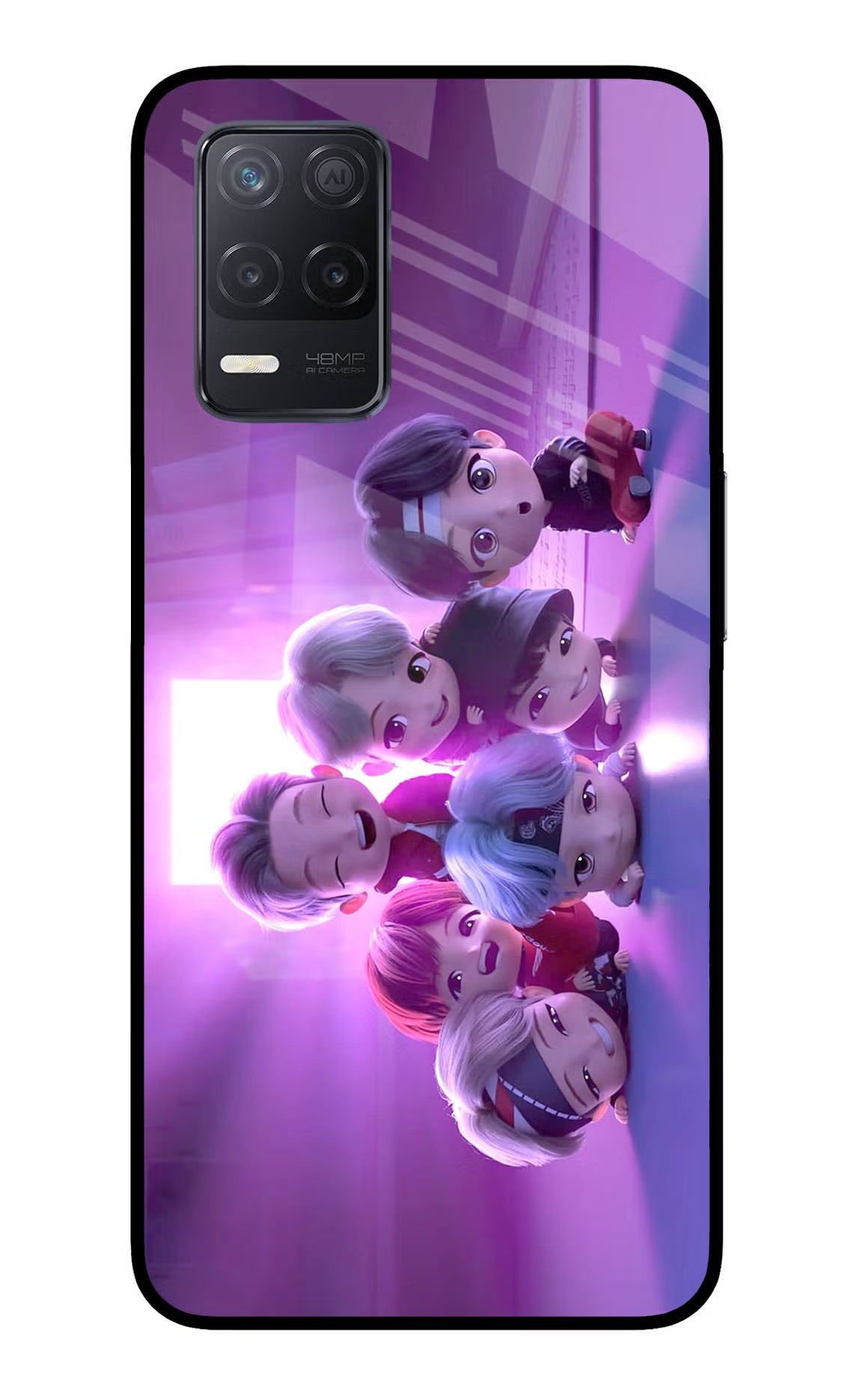 BTS Chibi Realme 8 5G/8s 5G Glass Case - BTS Chibi Realme 8 5G/8s 5G Glass Case BTS Chibi Realme 8 5G/8s 5G Glass Case