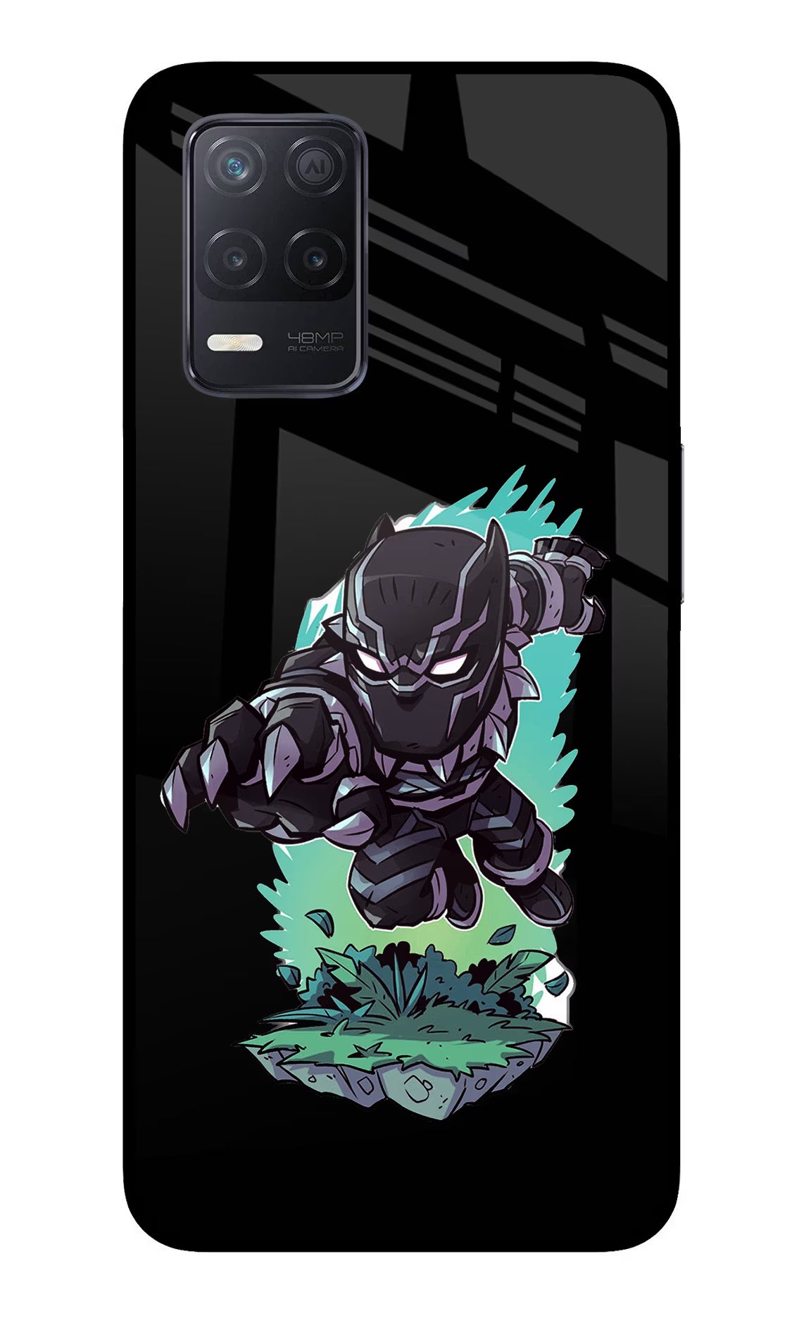 Black Panther Realme 8 5G/8s 5G Glass Case - Black Panther Realme 8 5G/8s 5G Glass Case Black Panther Realme 8 5G/8s 5G Glass Case
