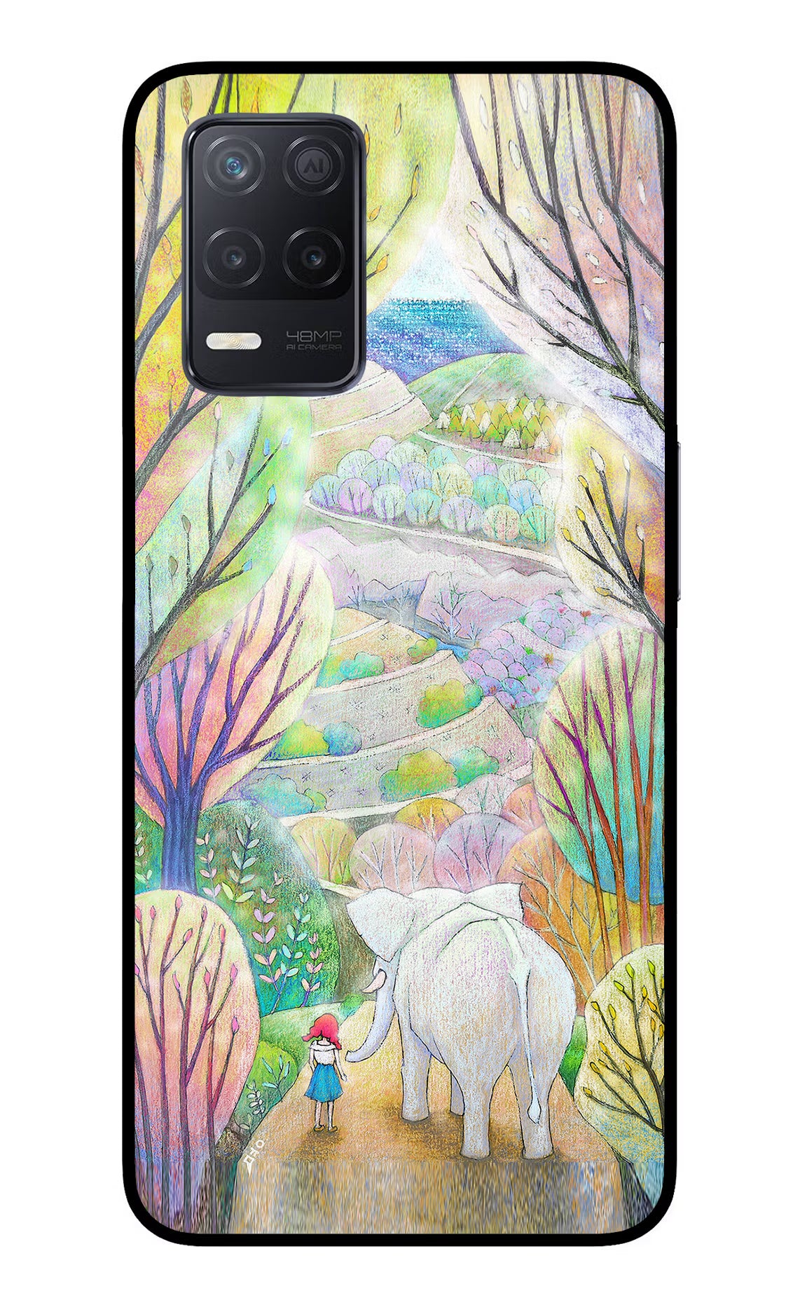 Nature Painting Realme 8 5G/8s 5G Back Cover - Nature Painting Realme 8 5G/8s 5G Glass Case Back Cover by Casekaro Nature Painting Realme 8 5G/8s 5G Glass Case Back Cover by Casekaro