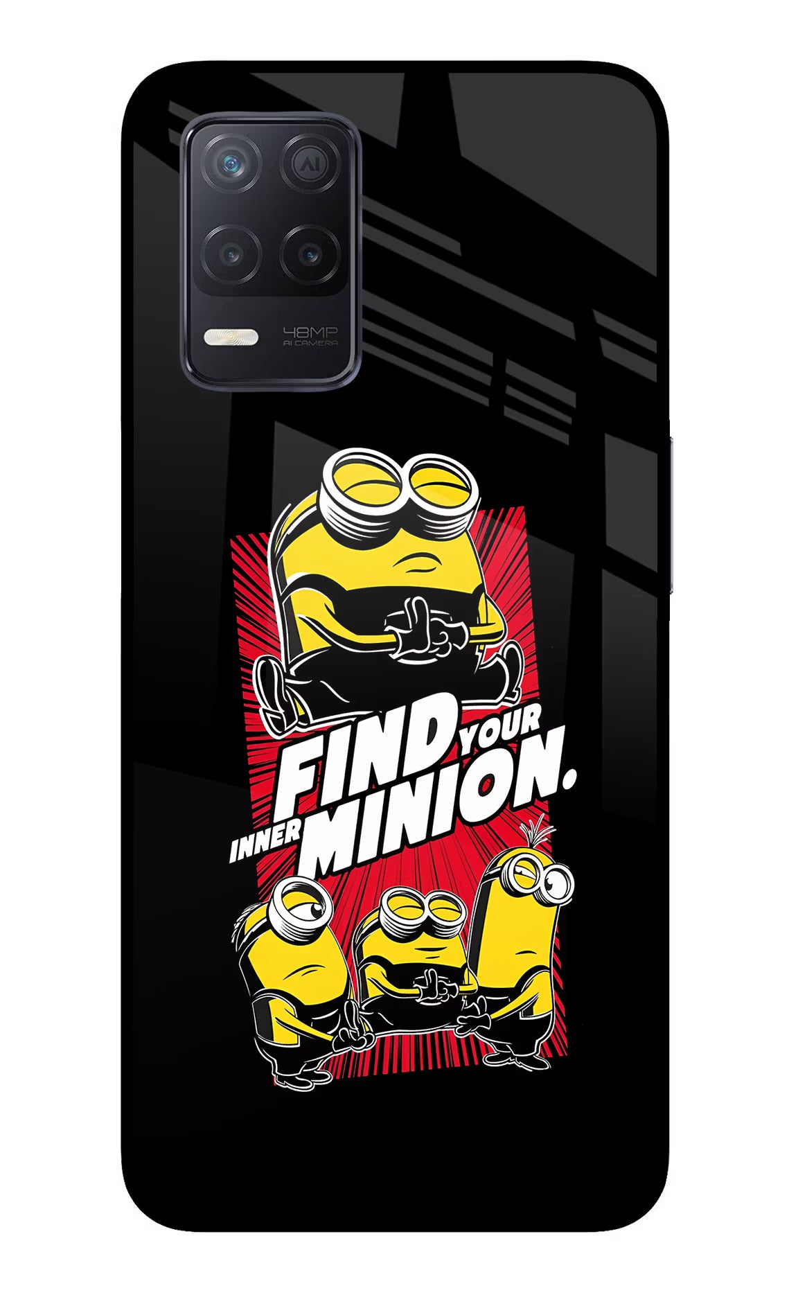 Find your inner Minion Realme 8 5G/8s 5G Back Cover - Find your inner Minion Realme 8 5G/8s 5G Glass Case Back Cover by Casekaro Find your inner Minion Realme 8 5G/8s 5G Glass Case Back Cover by Casekaro