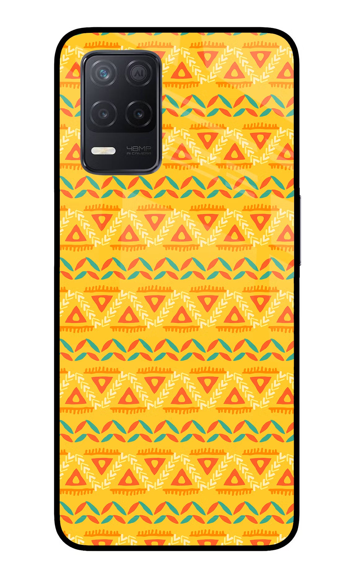 Tribal Pattern Realme 8 5G/8s 5G Back Cover - Tribal Pattern Realme 8 5G/8s 5G Glass Case Back Cover by Casekaro Tribal Pattern Realme 8 5G/8s 5G Glass Case Back Cover by Casekaro