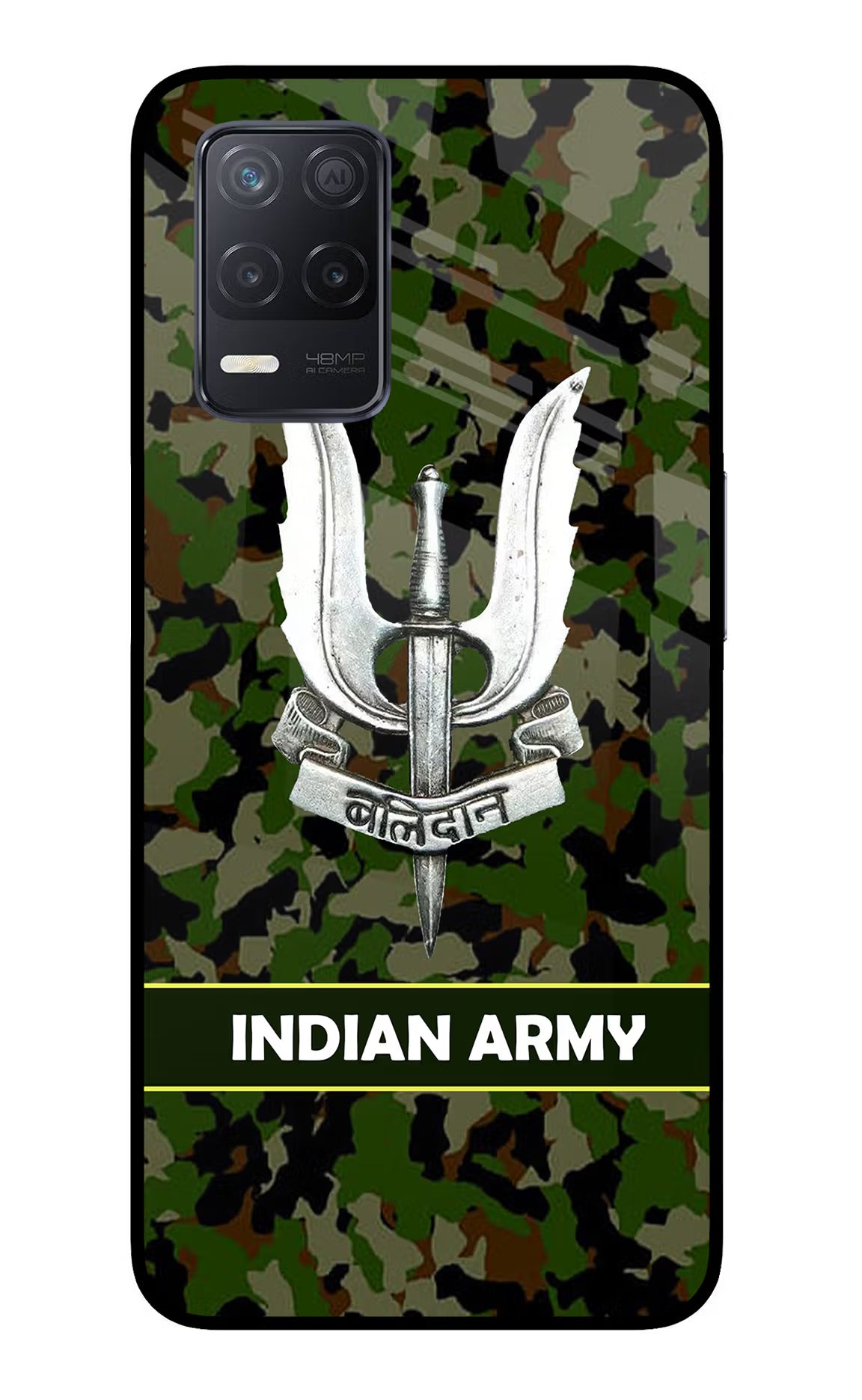 Balidan Indian Logo Realme 8 5G/8s 5G Back Cover - Balidan Indian Logo Realme 8 5G/8s 5G Glass Case Back Cover by Casekaro Balidan Indian Logo Realme 8 5G/8s 5G Glass Case Back Cover by Casekaro