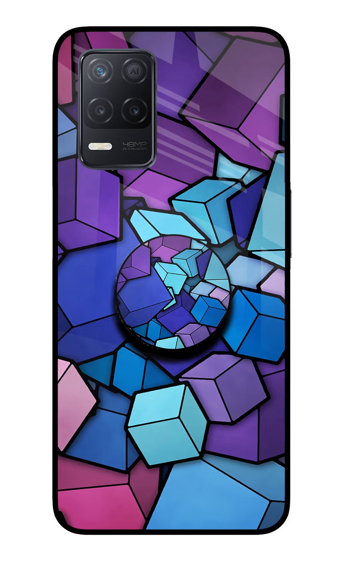 Cubic Abstract Realme 8 5G/8s 5G Glass Case - Cubic Abstract Realme 8 5G/8s 5G Glass Case Cubic Abstract Realme 8 5G/8s 5G Glass Case