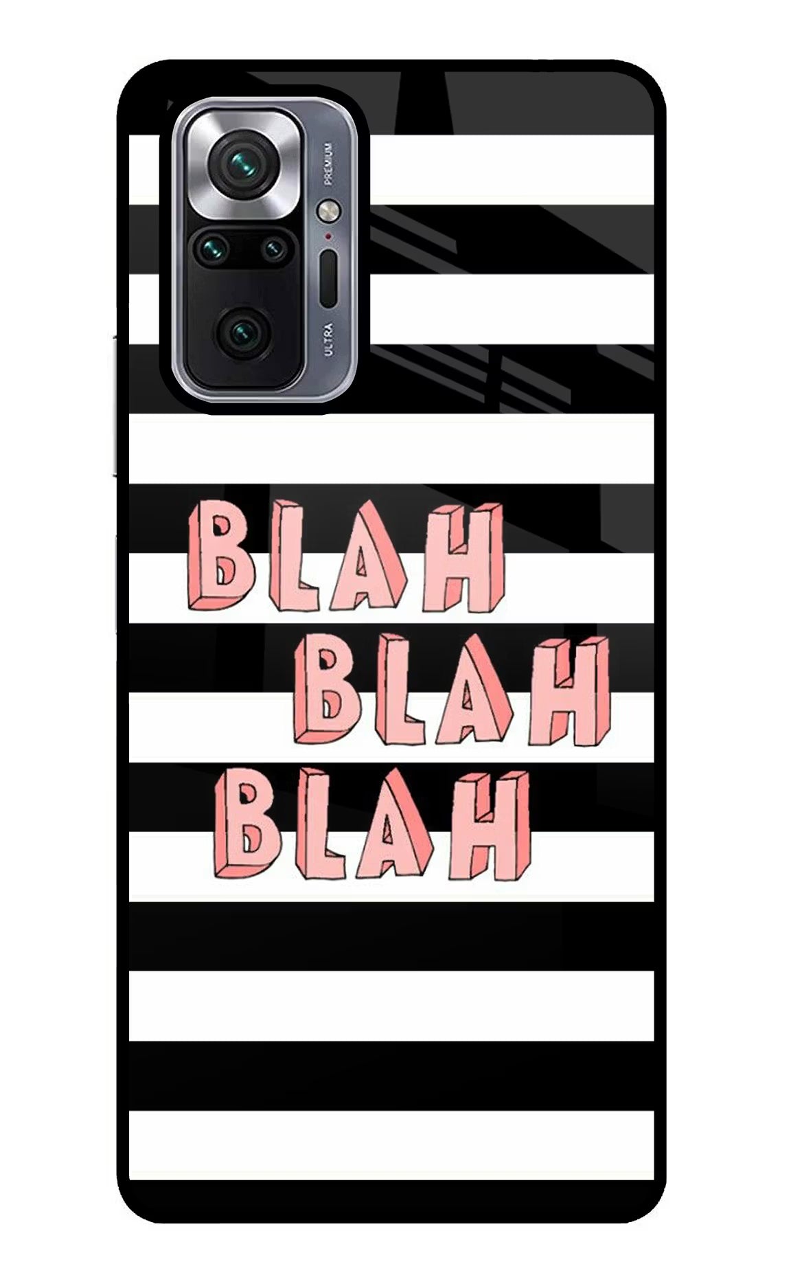 Blah Blah Blah Redmi Note 10 Pro Max Back Cover - Blah Blah Blah Redmi Note 10 Pro Max Glass Case Back Cover by Casekaro Blah Blah Blah Redmi Note 10 Pro Max Glass Case Back Cover by Casekaro