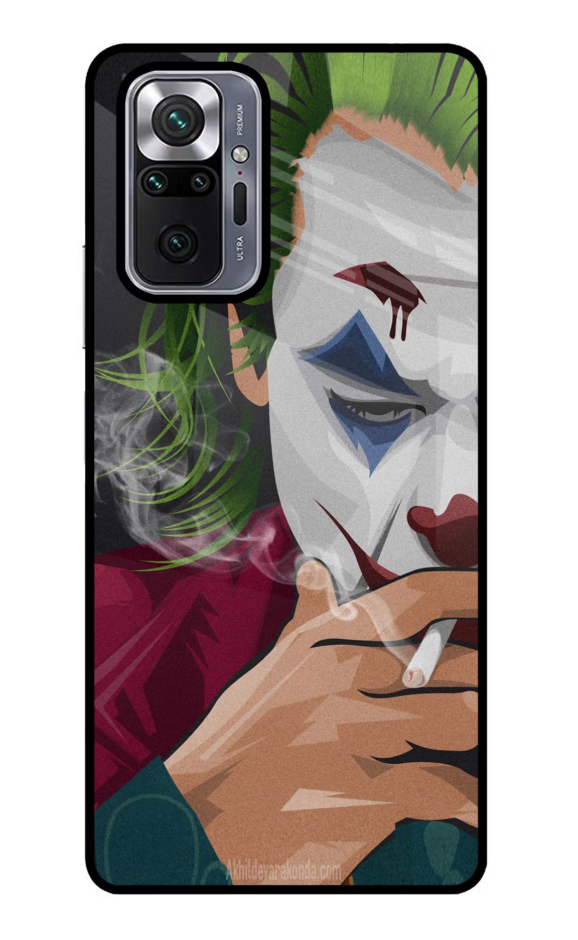 Joker Smoking Redmi Note 10 Pro Max Back Cover - Joker Smoking Redmi Note 10 Pro Max Glass Case Back Cover by Casekaro Joker Smoking Redmi Note 10 Pro Max Glass Case Back Cover by Casekaro