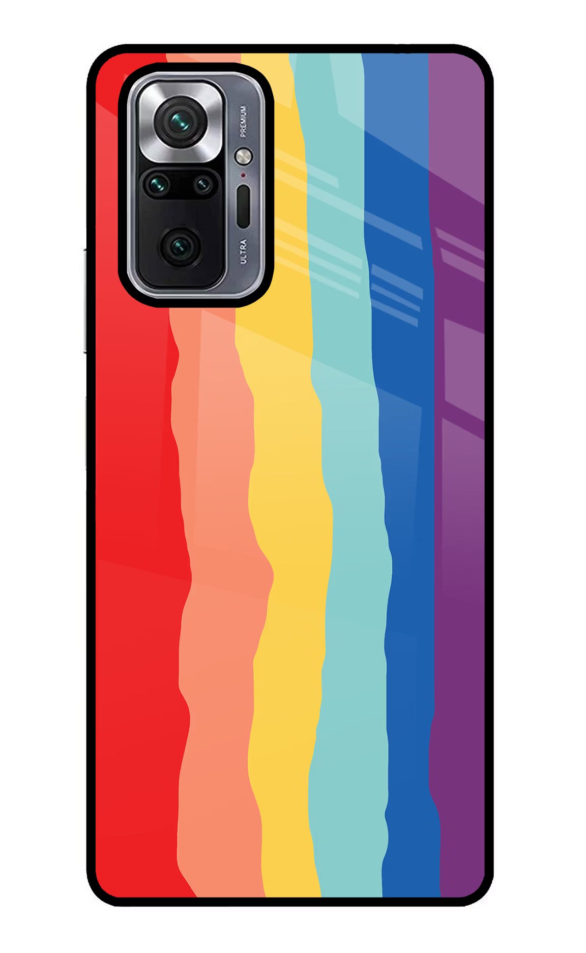 Rainbow Redmi Note 10 Pro Max Back Cover - Rainbow Redmi Note 10 Pro Max Glass Case Back Cover by Casekaro Rainbow Redmi Note 10 Pro Max Glass Case Back Cover by Casekaro