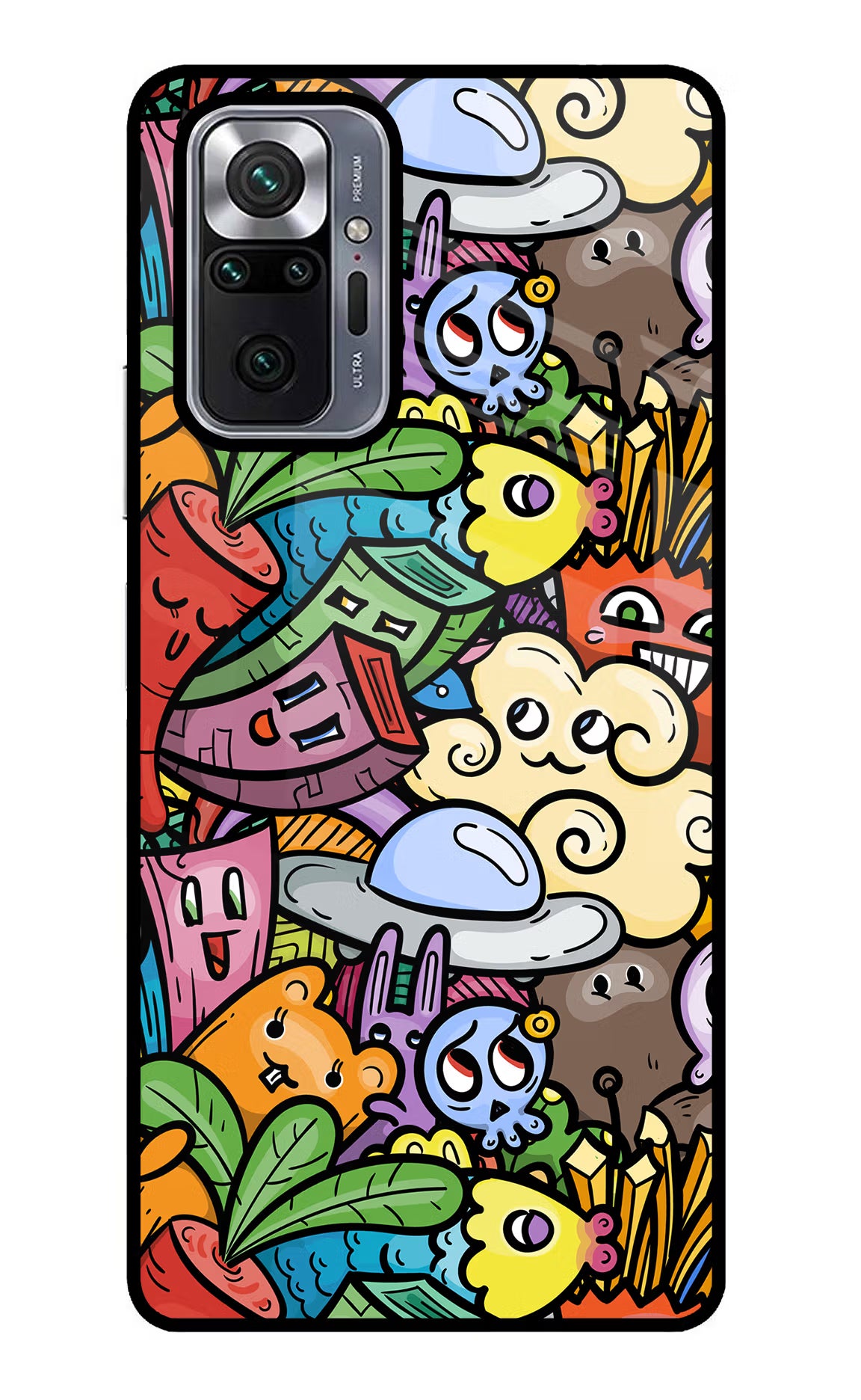 Veggie Doodle Redmi Note 10 Pro Max Back Cover - Veggie Doodle Redmi Note 10 Pro Max Glass Case Back Cover by Casekaro Veggie Doodle Redmi Note 10 Pro Max Glass Case Back Cover by Casekaro