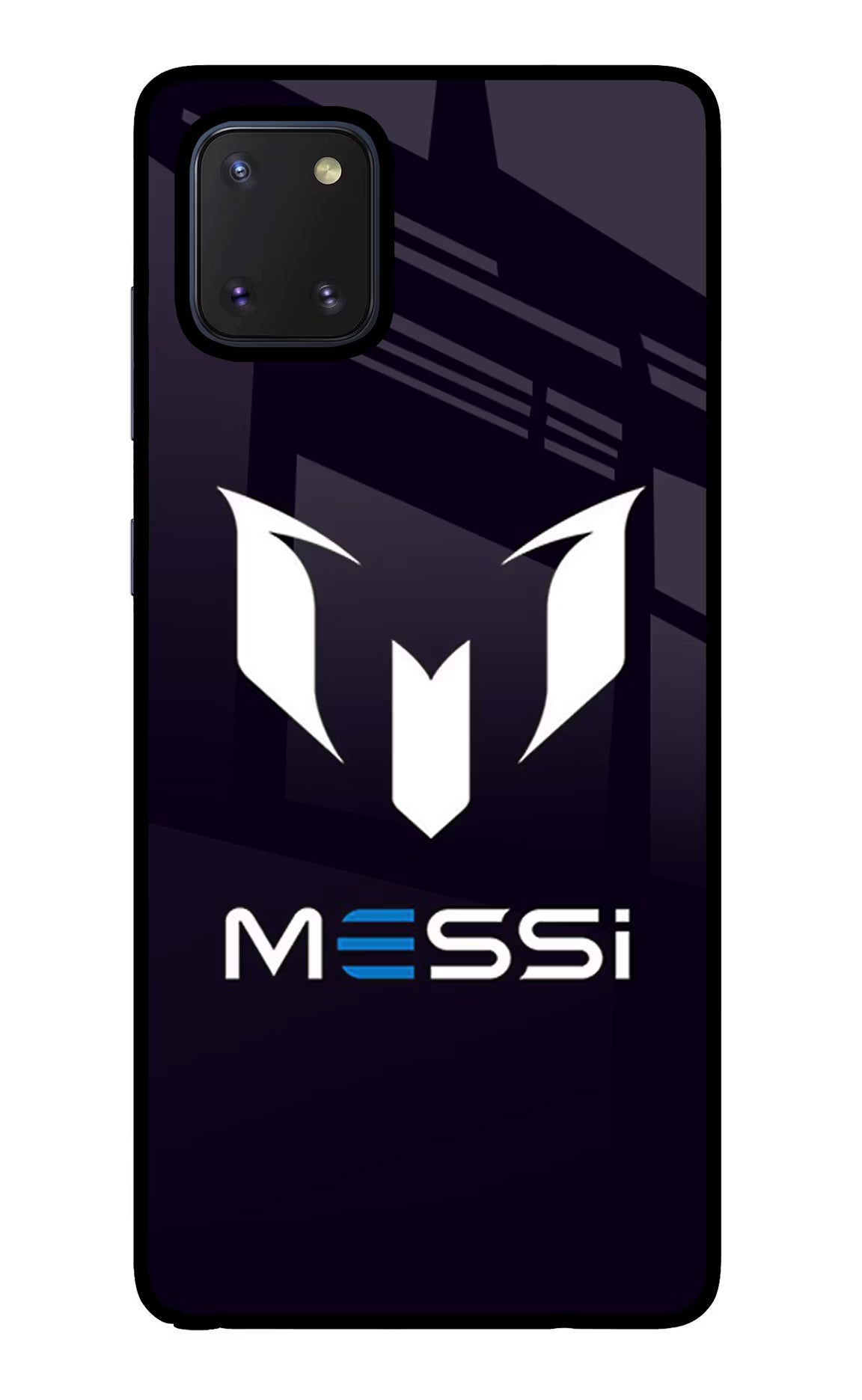 Messi Logo Samsung Note 10 Lite Back Cover - Messi Logo Samsung Note 10 Lite Glass Case Back Cover by Casekaro Messi Logo Samsung Note 10 Lite Glass Case Back Cover by Casekaro
