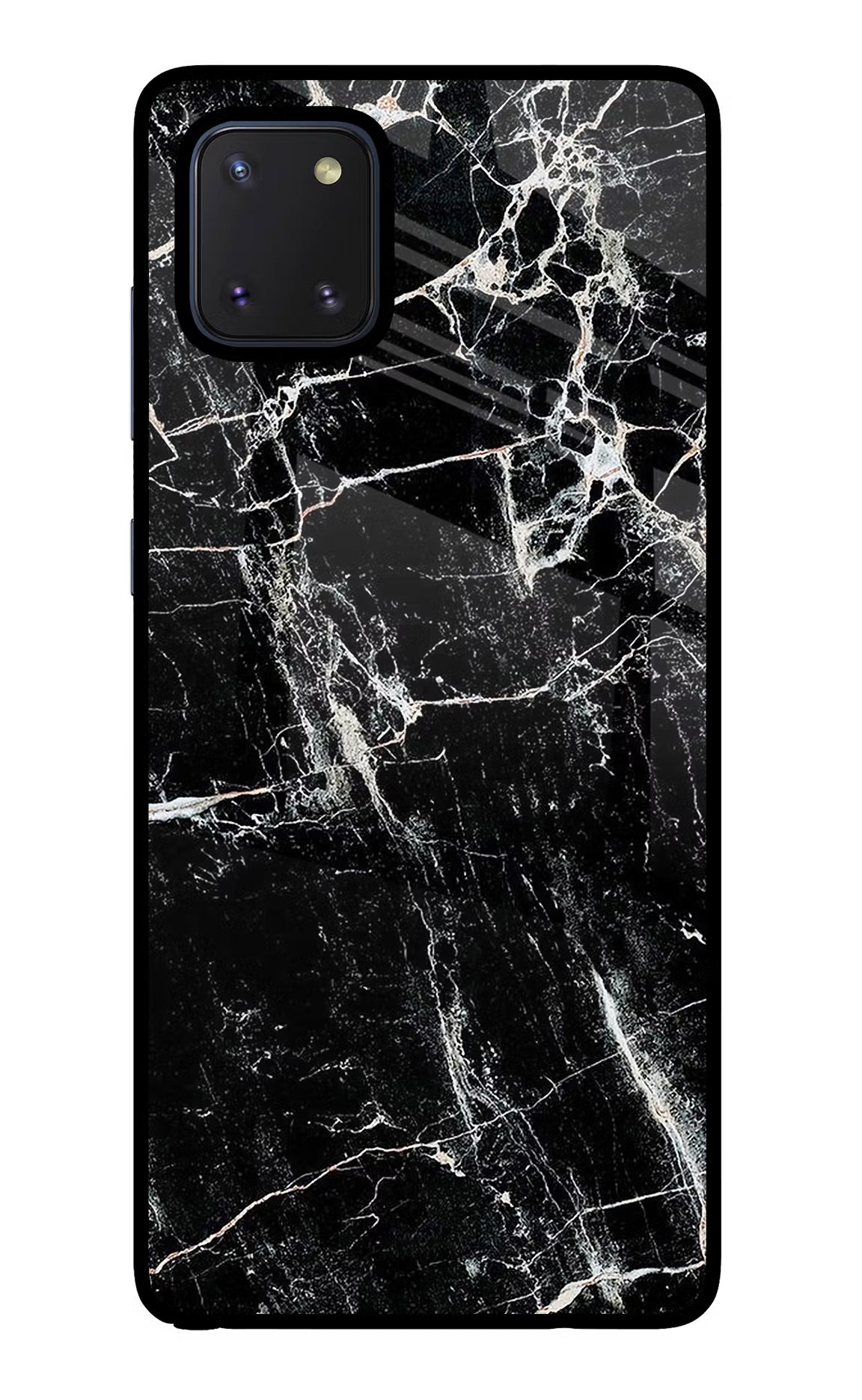 Black Marble Texture Samsung Note 10 Lite Back Cover - Black Marble Texture Samsung Note 10 Lite Glass Case Back Cover by Casekaro Black Marble Texture Samsung Note 10 Lite Glass Case Back Cover by Casekaro