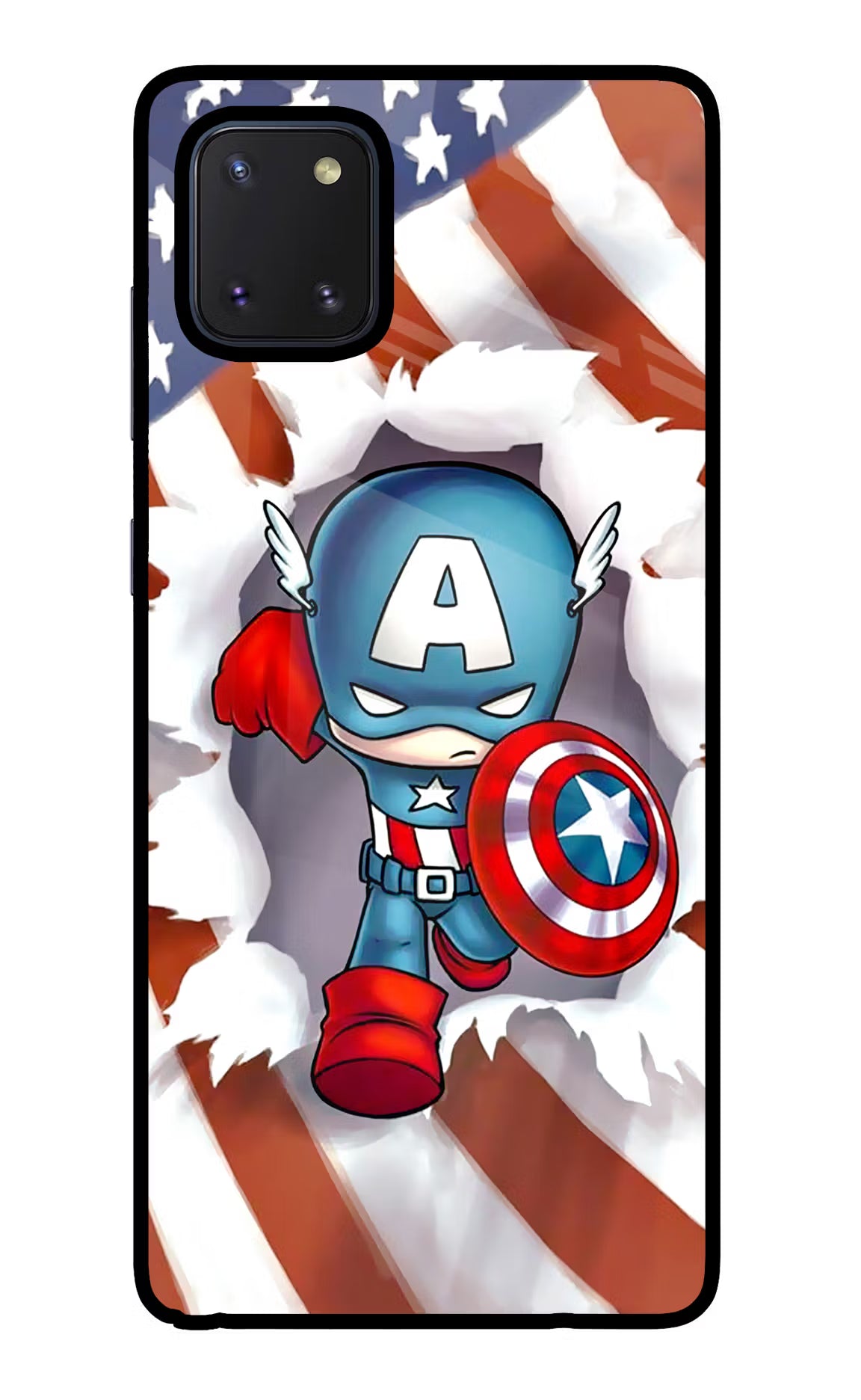 Captain America Samsung Note 10 Lite Back Cover - Captain America Samsung Note 10 Lite Glass Case Back Cover by Casekaro Captain America Samsung Note 10 Lite Glass Case Back Cover by Casekaro