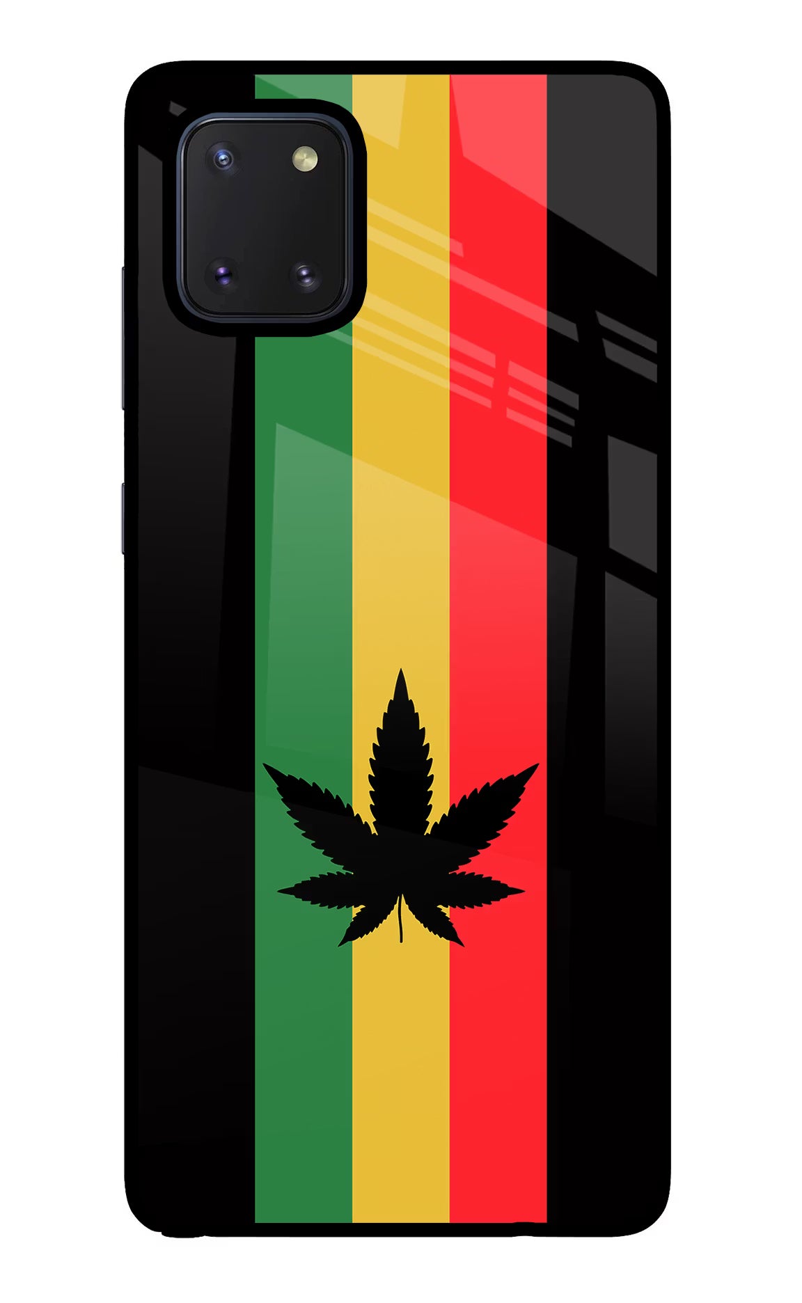 Weed Flag Samsung Note 10 Lite Back Cover - Weed Flag Samsung Note 10 Lite Glass Case Back Cover by Casekaro Weed Flag Samsung Note 10 Lite Glass Case Back Cover by Casekaro