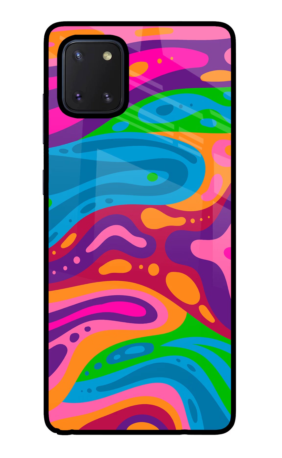 Trippy Pattern Samsung Note 10 Lite Back Cover - Trippy Pattern Samsung Note 10 Lite Glass Case Back Cover by Casekaro Trippy Pattern Samsung Note 10 Lite Glass Case Back Cover by Casekaro