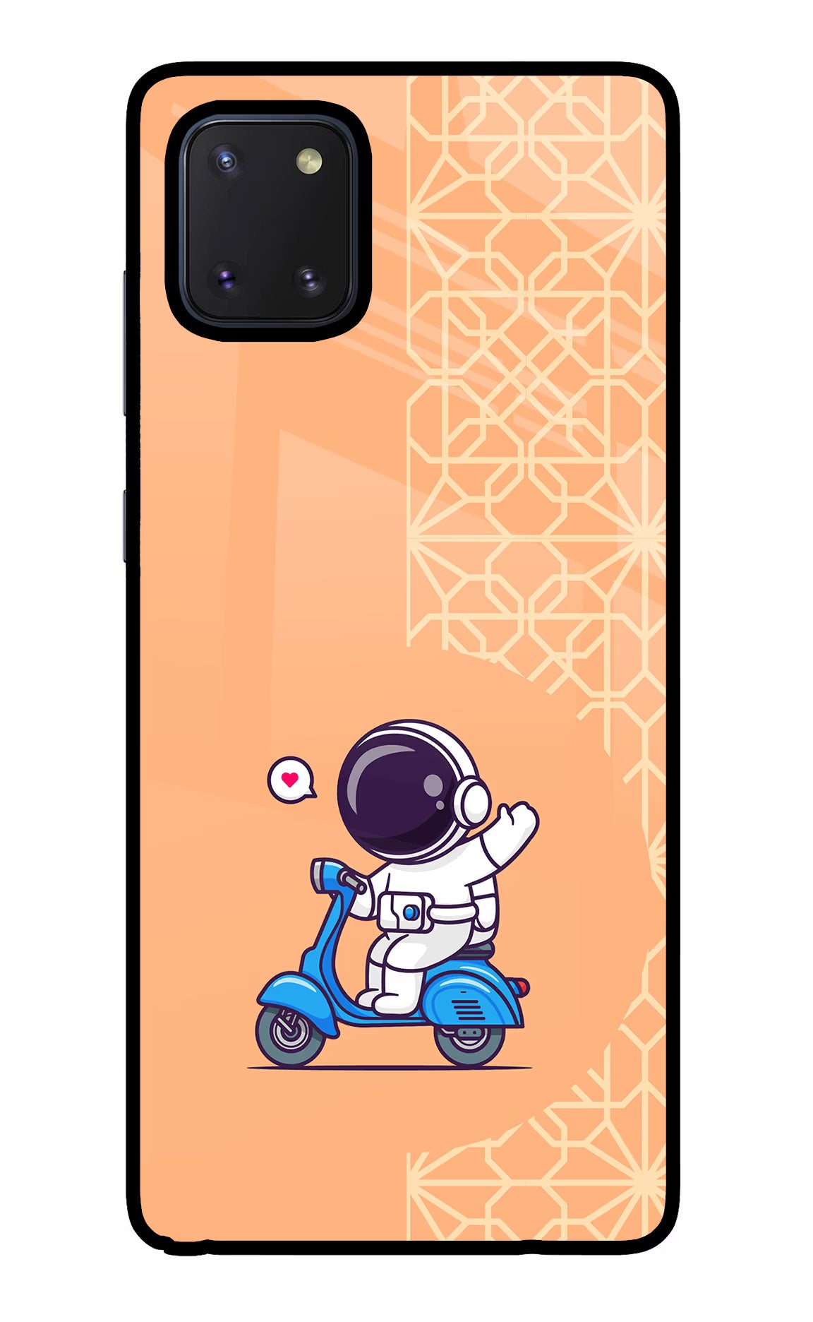 Cute Astronaut Riding Samsung Note 10 Lite Back Cover - Cute Astronaut Riding Samsung Note 10 Lite Glass Case Back Cover by Casekaro Cute Astronaut Riding Samsung Note 10 Lite Glass Case Back Cover by Casekaro