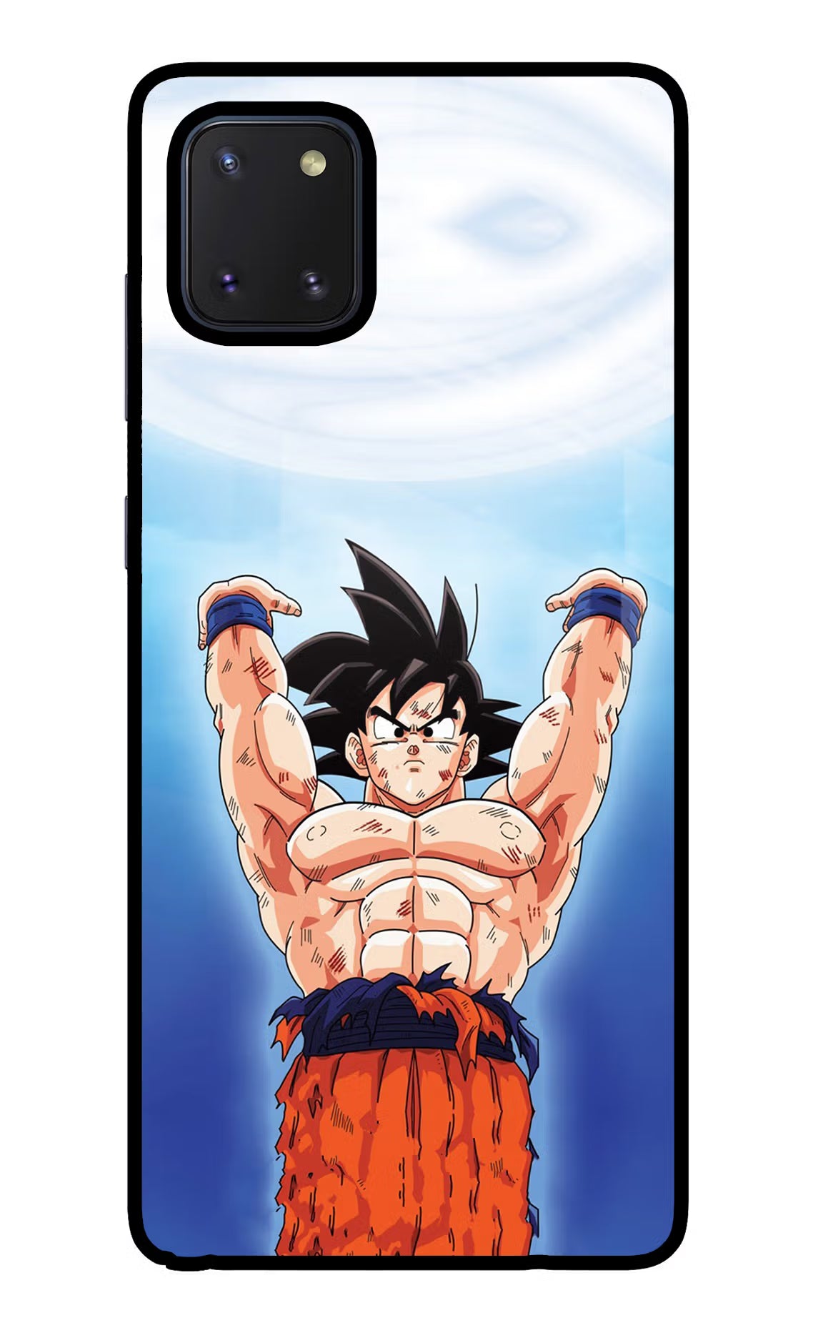 Goku Power Samsung Note 10 Lite Back Cover - Goku Power Samsung Note 10 Lite Glass Case Back Cover by Casekaro Goku Power Samsung Note 10 Lite Glass Case Back Cover by Casekaro