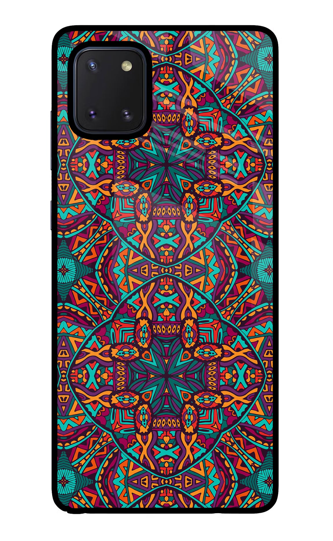 Colour Mandala Samsung Note 10 Lite Back Cover - Colour Mandala Samsung Note 10 Lite Glass Case Back Cover by Casekaro Colour Mandala Samsung Note 10 Lite Glass Case Back Cover by Casekaro