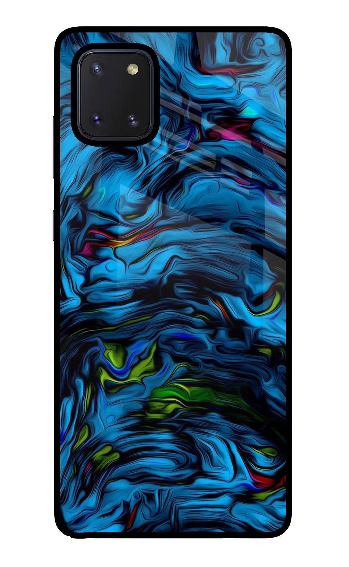 Dark Blue Abstract Samsung Note 10 Lite Back Cover - Dark Blue Abstract Samsung Note 10 Lite Glass Case Back Cover by Casekaro Dark Blue Abstract Samsung Note 10 Lite Glass Case Back Cover by Casekaro