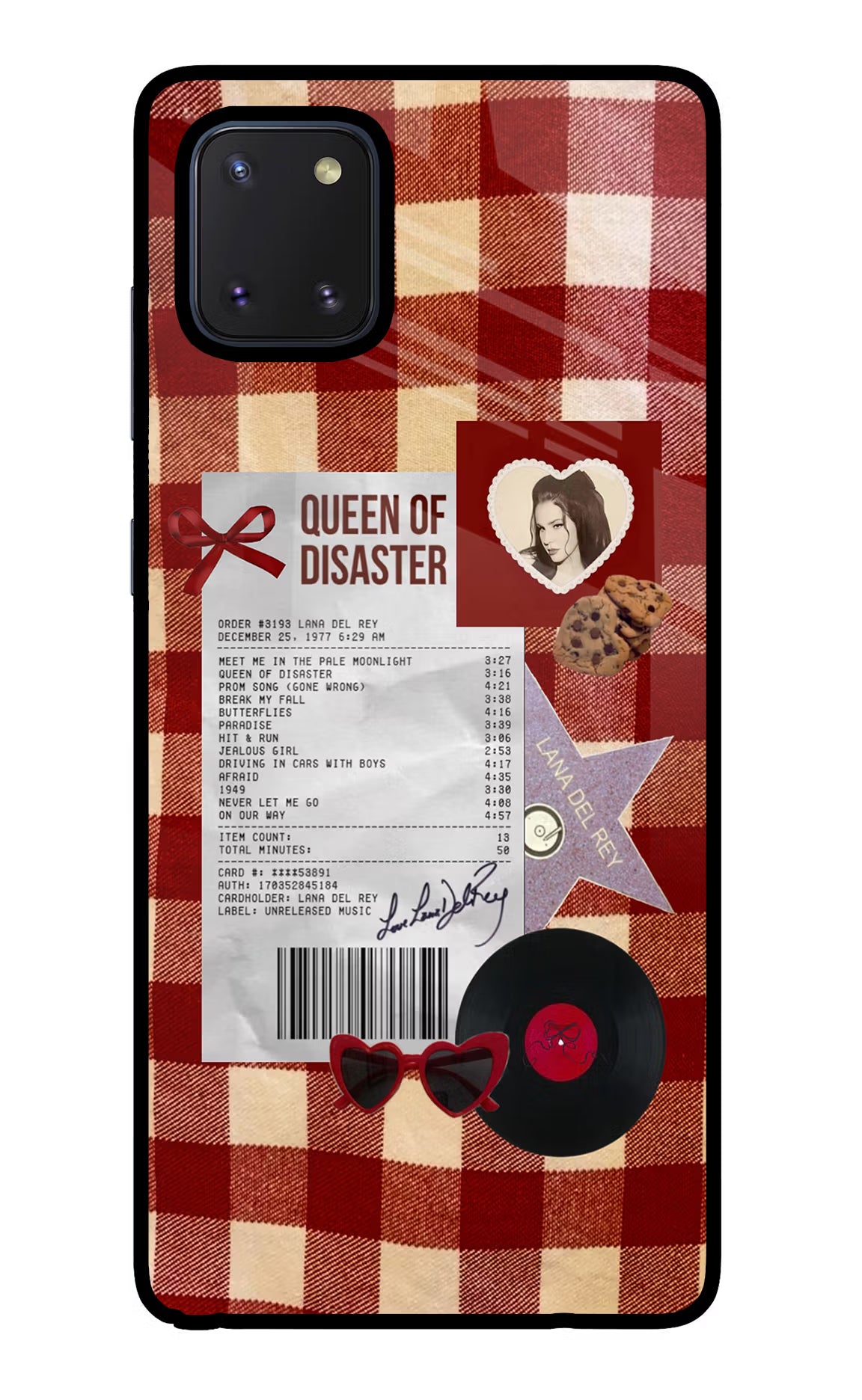 Queen of Disaster Samsung Note 10 Lite Glass Case - Queen of Disaster Samsung Note 10 Lite Glass Case Queen of Disaster Samsung Note 10 Lite Glass Case