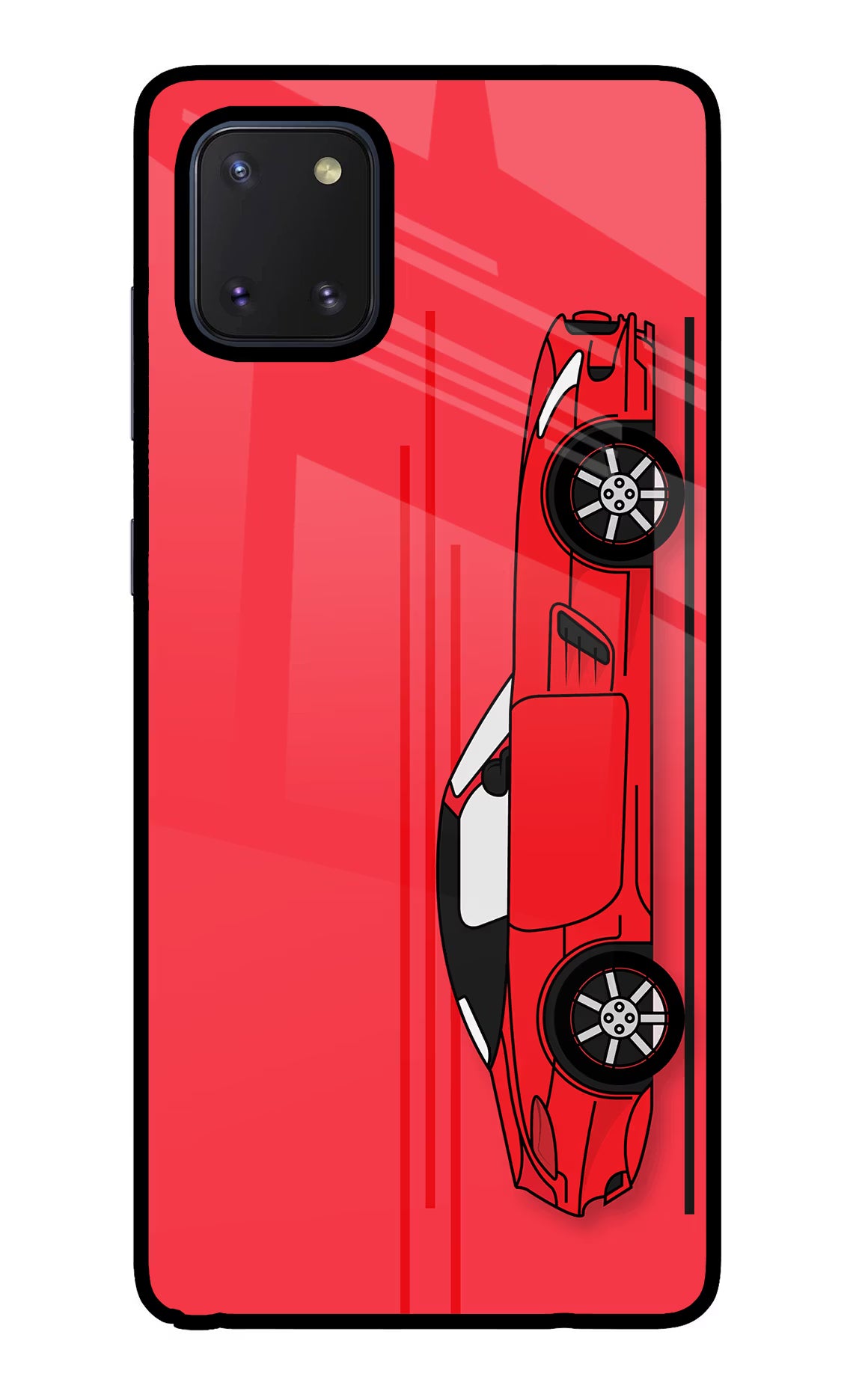 Red Velocity Samsung Note 10 Lite Back Cover - Red Velocity Samsung Note 10 Lite Glass Case Back Cover by Casekaro Red Velocity Samsung Note 10 Lite Glass Case Back Cover by Casekaro