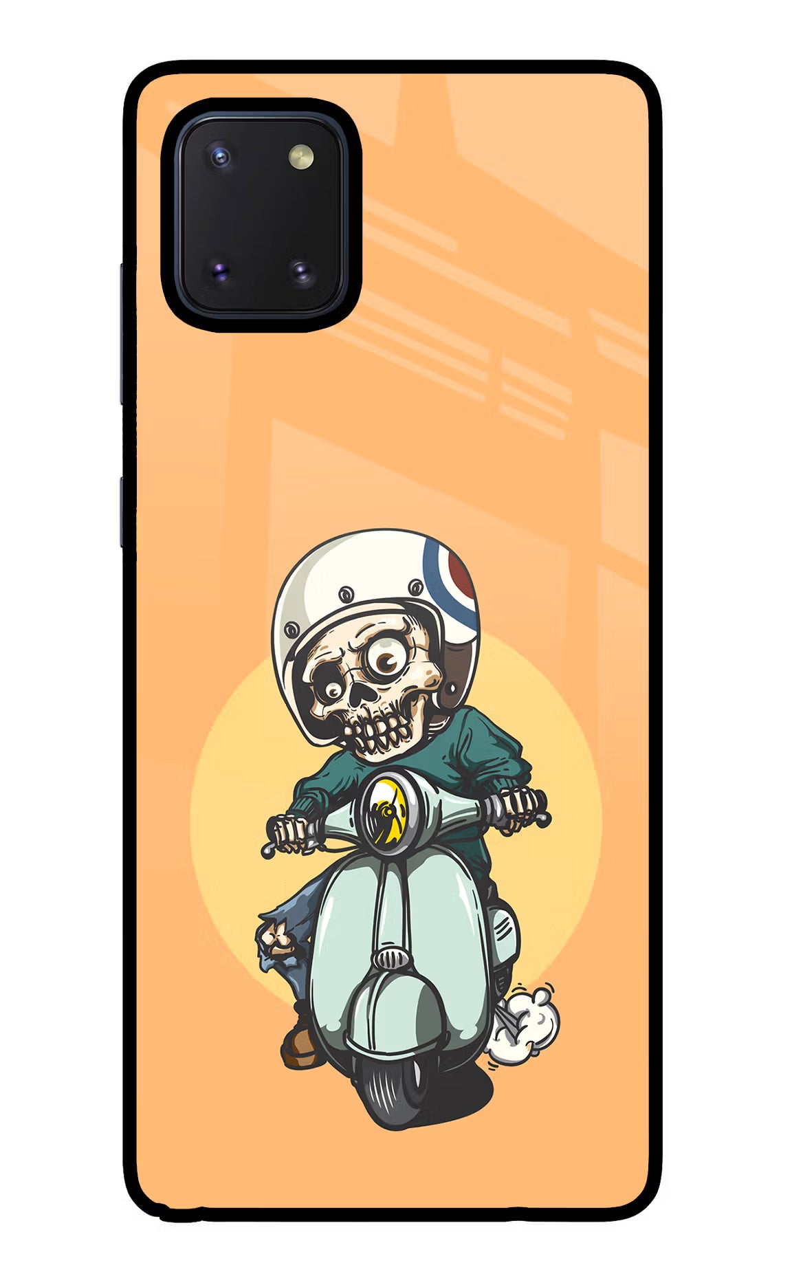Undead Biker Samsung Note 10 Lite Back Cover - Undead Biker Samsung Note 10 Lite Glass Case Back Cover by Casekaro Undead Biker Samsung Note 10 Lite Glass Case Back Cover by Casekaro