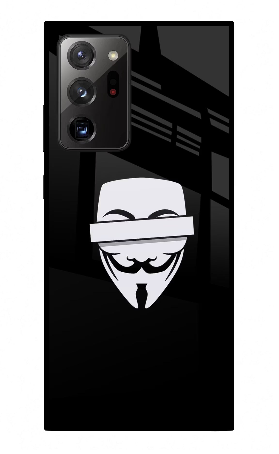 Anonymous Face Samsung Note 20 Ultra Back Cover - Anonymous Face Samsung Note 20 Ultra Glass Case Back Cover by Casekaro Anonymous Face Samsung Note 20 Ultra Glass Case Back Cover by Casekaro