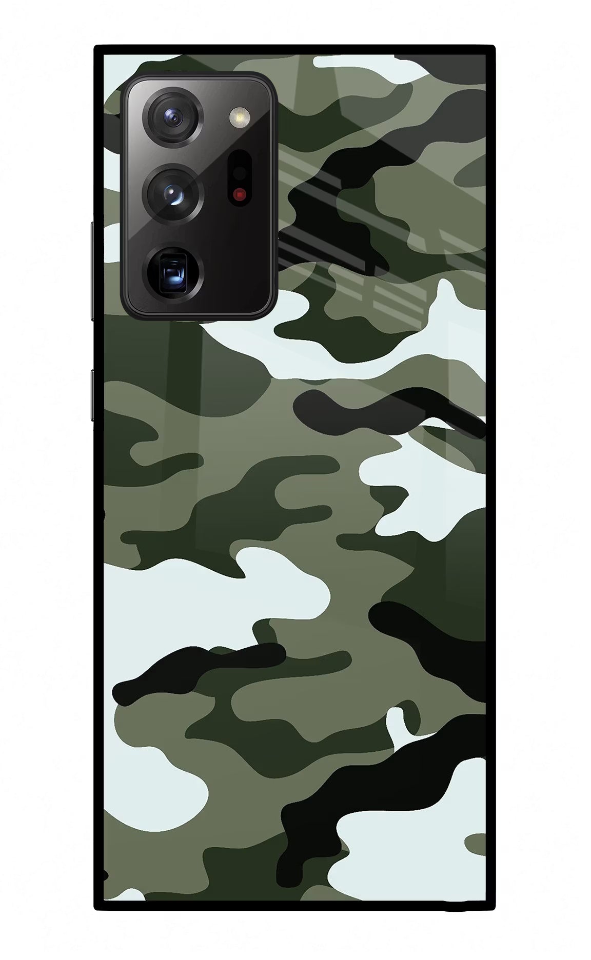 Camouflage Samsung Note 20 Ultra Back Cover - Camouflage Samsung Note 20 Ultra Glass Case Back Cover by Casekaro Camouflage Samsung Note 20 Ultra Glass Case Back Cover by Casekaro