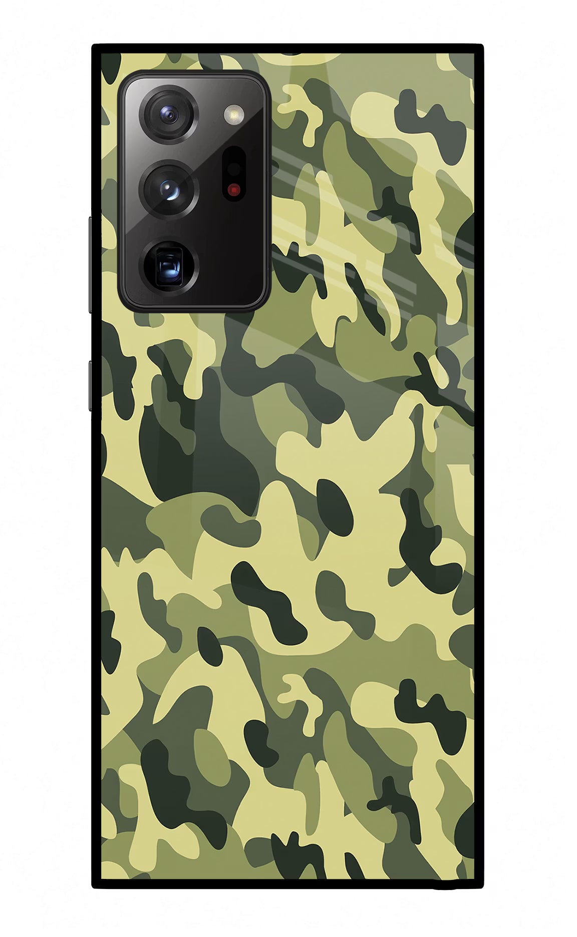 Camouflage Samsung Note 20 Ultra Back Cover - Camouflage Samsung Note 20 Ultra Glass Case Back Cover by Casekaro Camouflage Samsung Note 20 Ultra Glass Case Back Cover by Casekaro