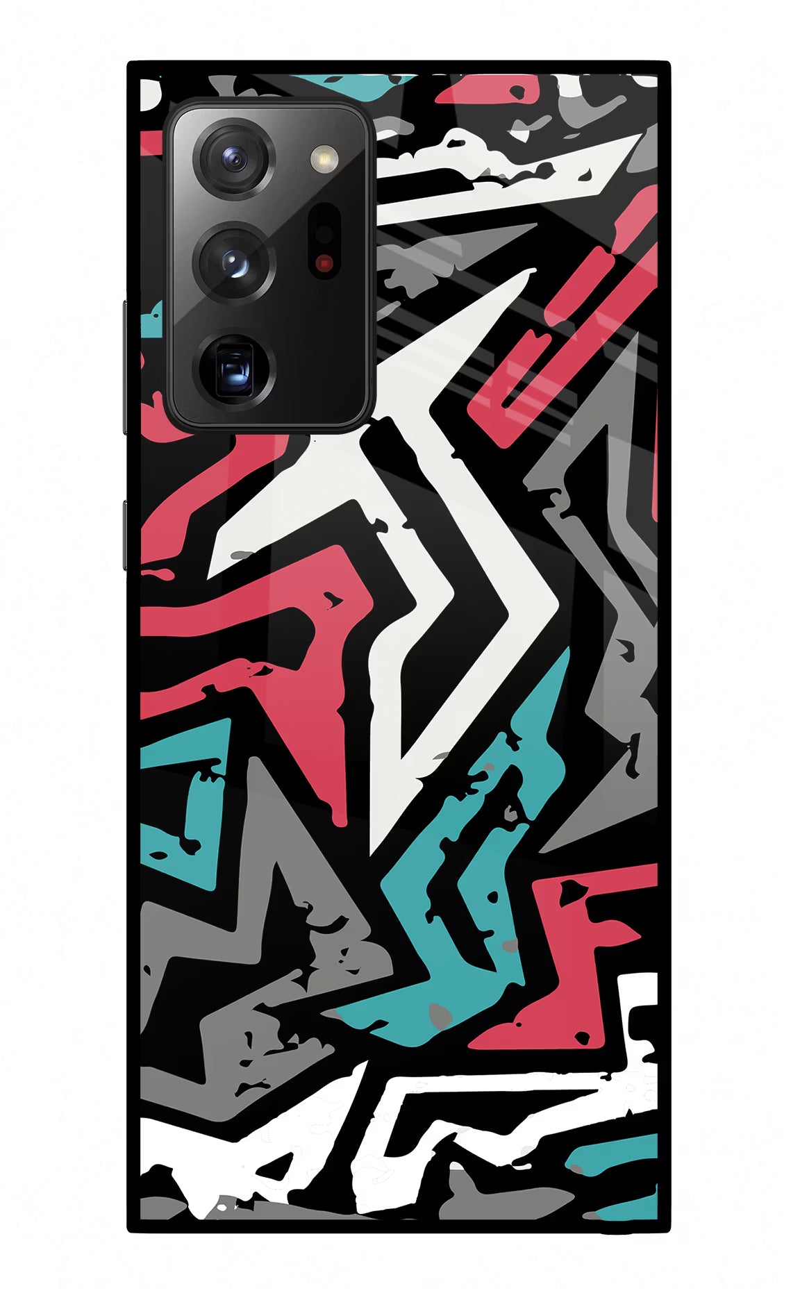 Geometric Graffiti Samsung Note 20 Ultra Back Cover - Geometric Graffiti Samsung Note 20 Ultra Glass Case Back Cover by Casekaro Geometric Graffiti Samsung Note 20 Ultra Glass Case Back Cover by Casekaro