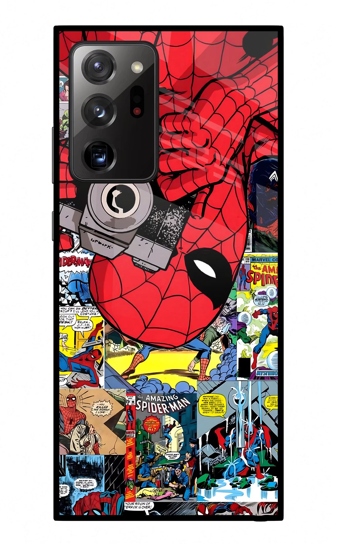 Spider Man Samsung Note 20 Ultra Back Cover - Spider Man Samsung Note 20 Ultra Glass Case Back Cover by Casekaro Spider Man Samsung Note 20 Ultra Glass Case Back Cover by Casekaro