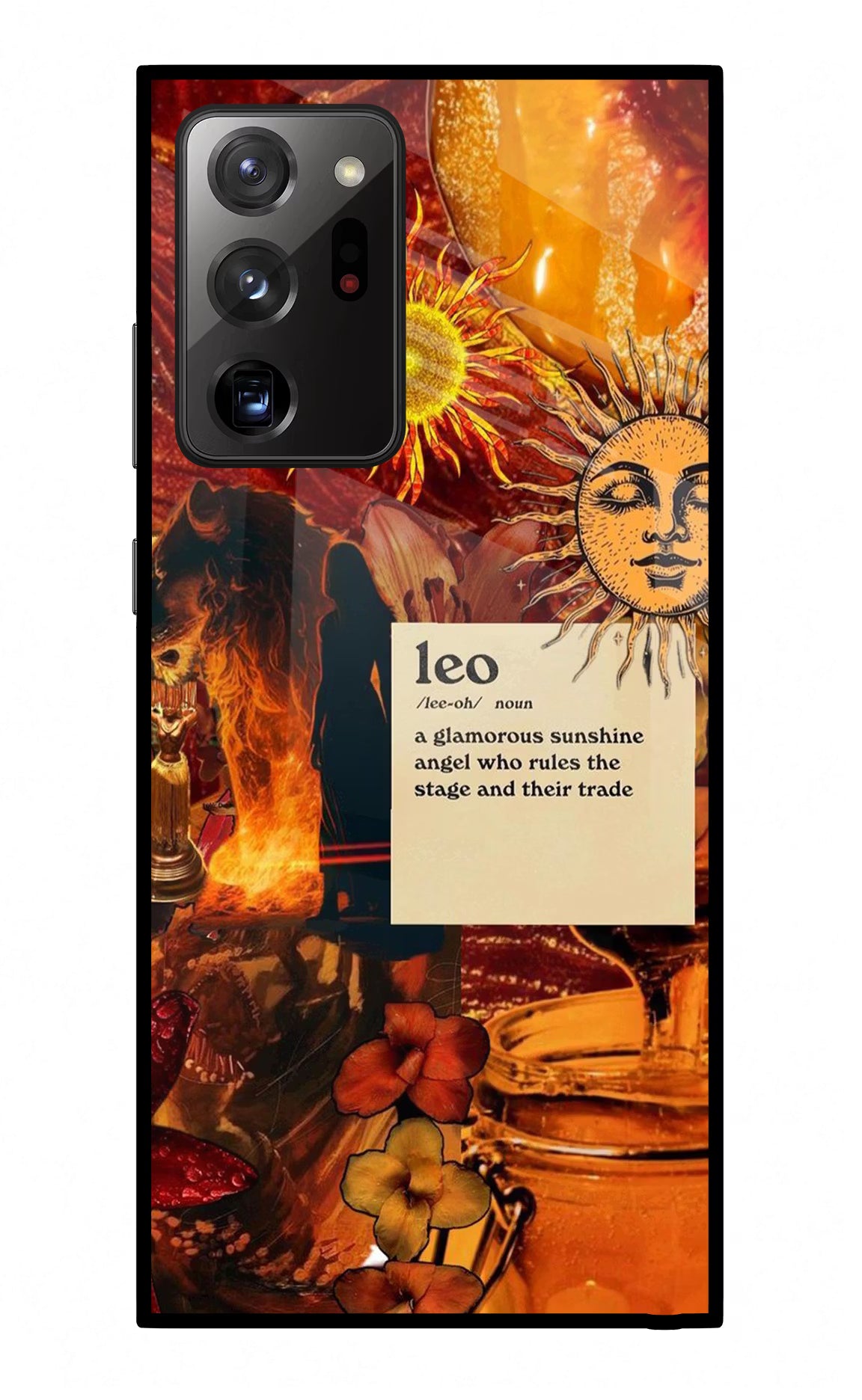 Leo Zodiac Samsung Note 20 Ultra Back Cover - Leo Zodiac Samsung Note 20 Ultra Glass Case Back Cover by Casekaro Leo Zodiac Samsung Note 20 Ultra Glass Case Back Cover by Casekaro