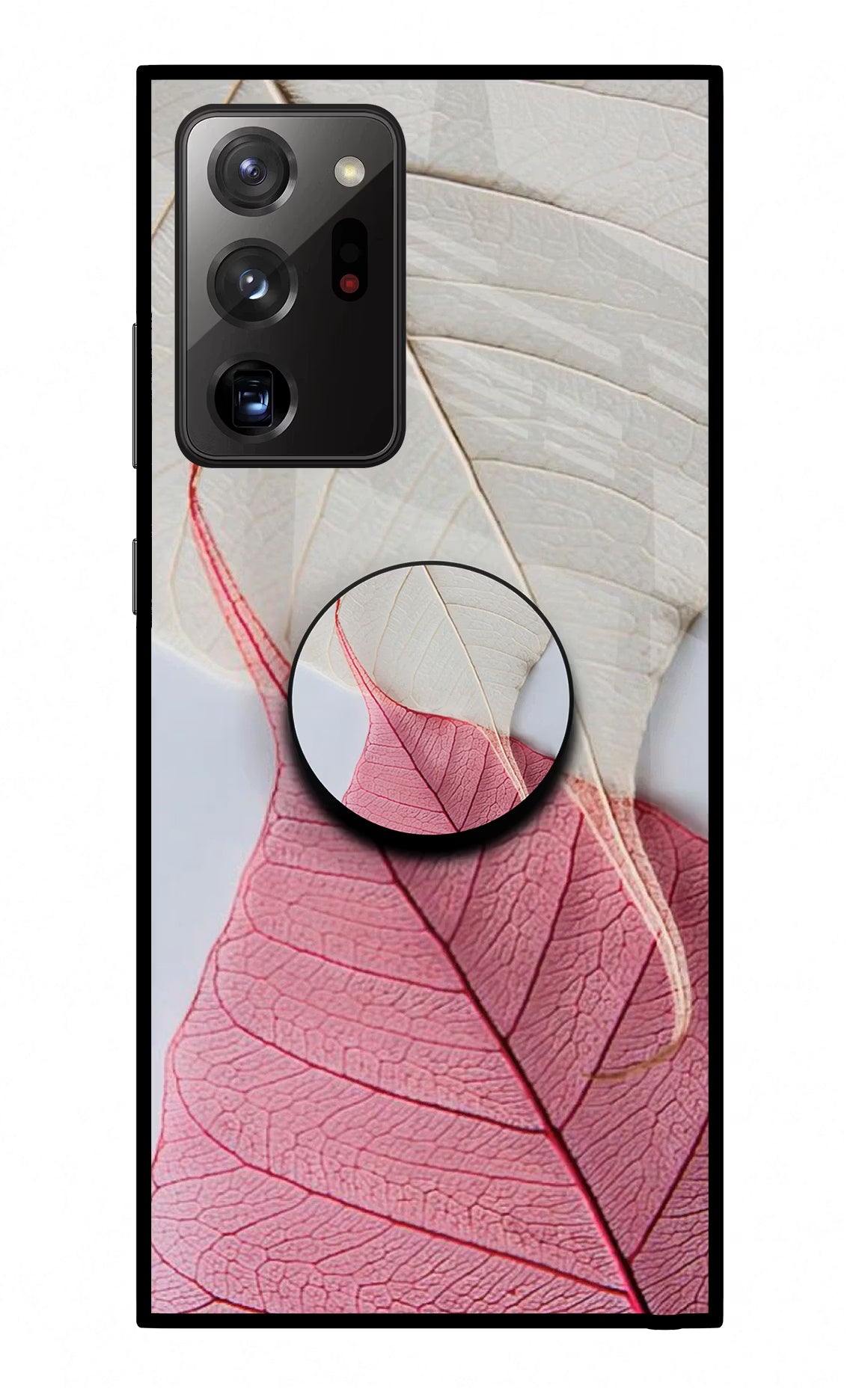 White Pink Leaf Samsung Note 20 Ultra Pop Case - White Pink Leaf Samsung Note 20 Ultra Pop Case by Casekaro White Pink Leaf Samsung Note 20 Ultra Pop Case by Casekaro