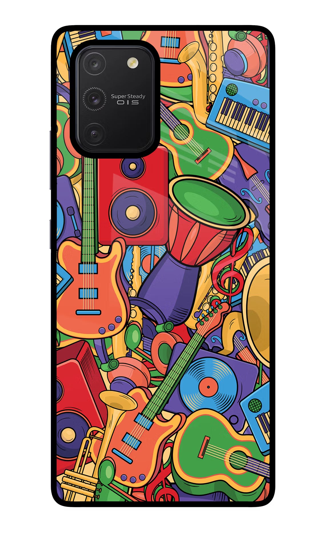 Music Instrument Doodle Samsung S10 Lite Back Cover - Music Instrument Doodle Samsung S10 Lite Glass Case Back Cover by Casekaro Music Instrument Doodle Samsung S10 Lite Glass Case Back Cover by Casekaro
