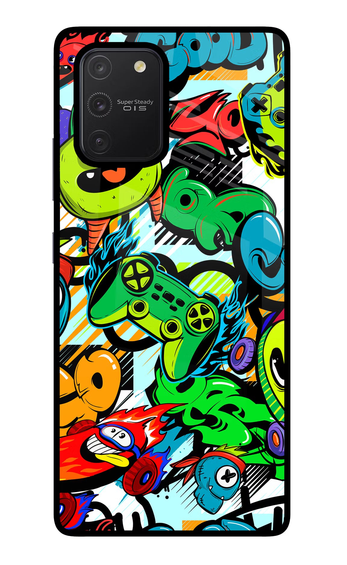 Game Doodle Samsung S10 Lite Back Cover - Game Doodle Samsung S10 Lite Glass Case Back Cover by Casekaro Game Doodle Samsung S10 Lite Glass Case Back Cover by Casekaro