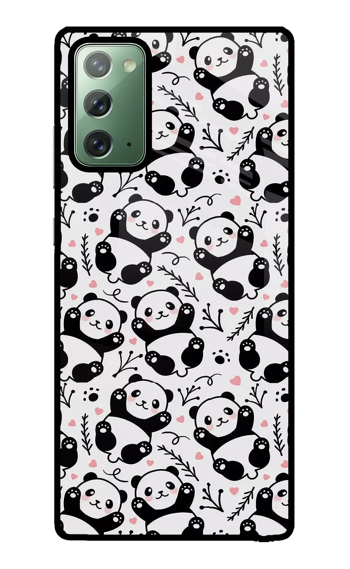 Cute Panda Samsung Note 20 Back Cover - Cute Panda Samsung Note 20 Glass Case Back Cover by Casekaro Cute Panda Samsung Note 20 Glass Case Back Cover by Casekaro