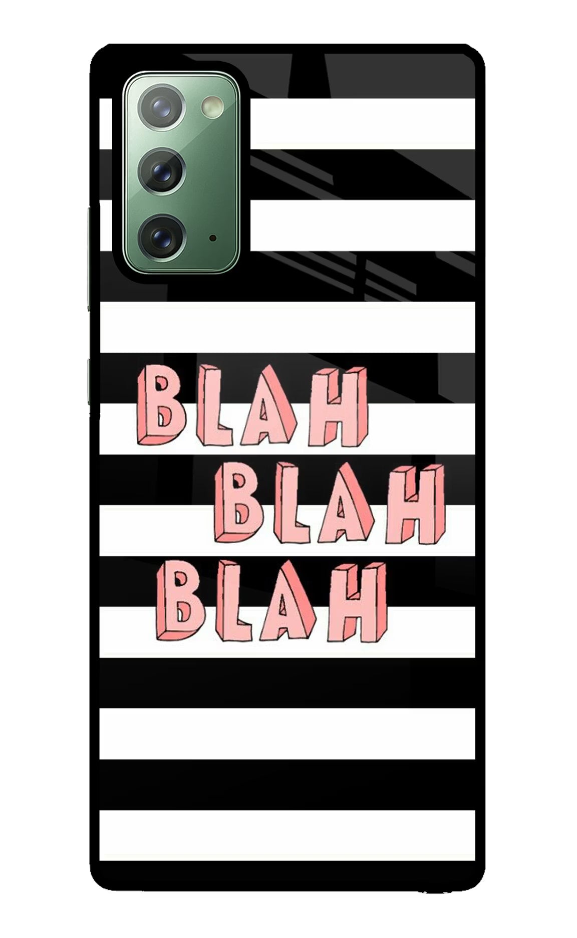 Blah Blah Blah Samsung Note 20 Back Cover - Blah Blah Blah Samsung Note 20 Glass Case Back Cover by Casekaro Blah Blah Blah Samsung Note 20 Glass Case Back Cover by Casekaro