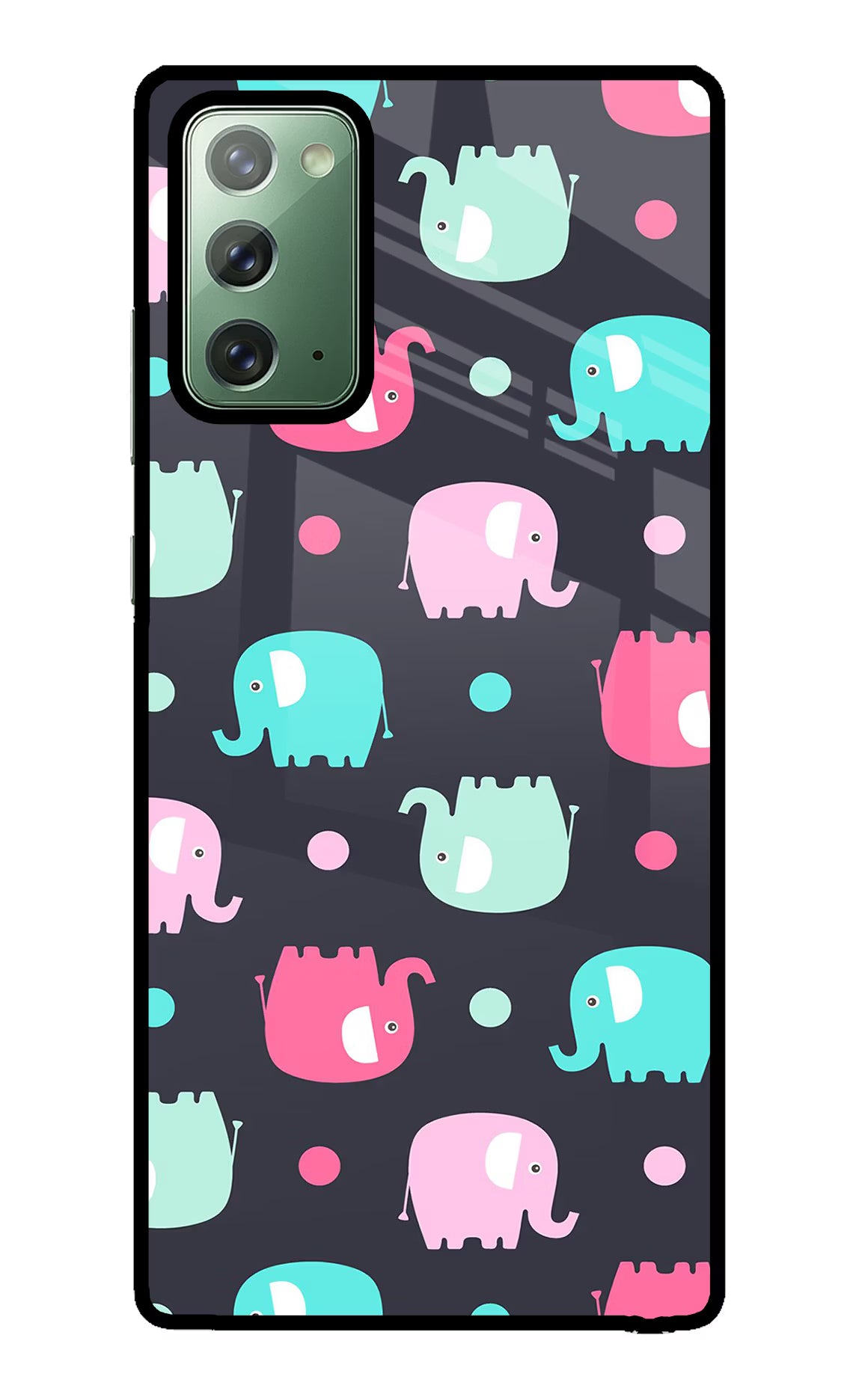 Elephants Samsung Note 20 Back Cover - Elephants Samsung Note 20 Glass Case Back Cover by Casekaro Elephants Samsung Note 20 Glass Case Back Cover by Casekaro