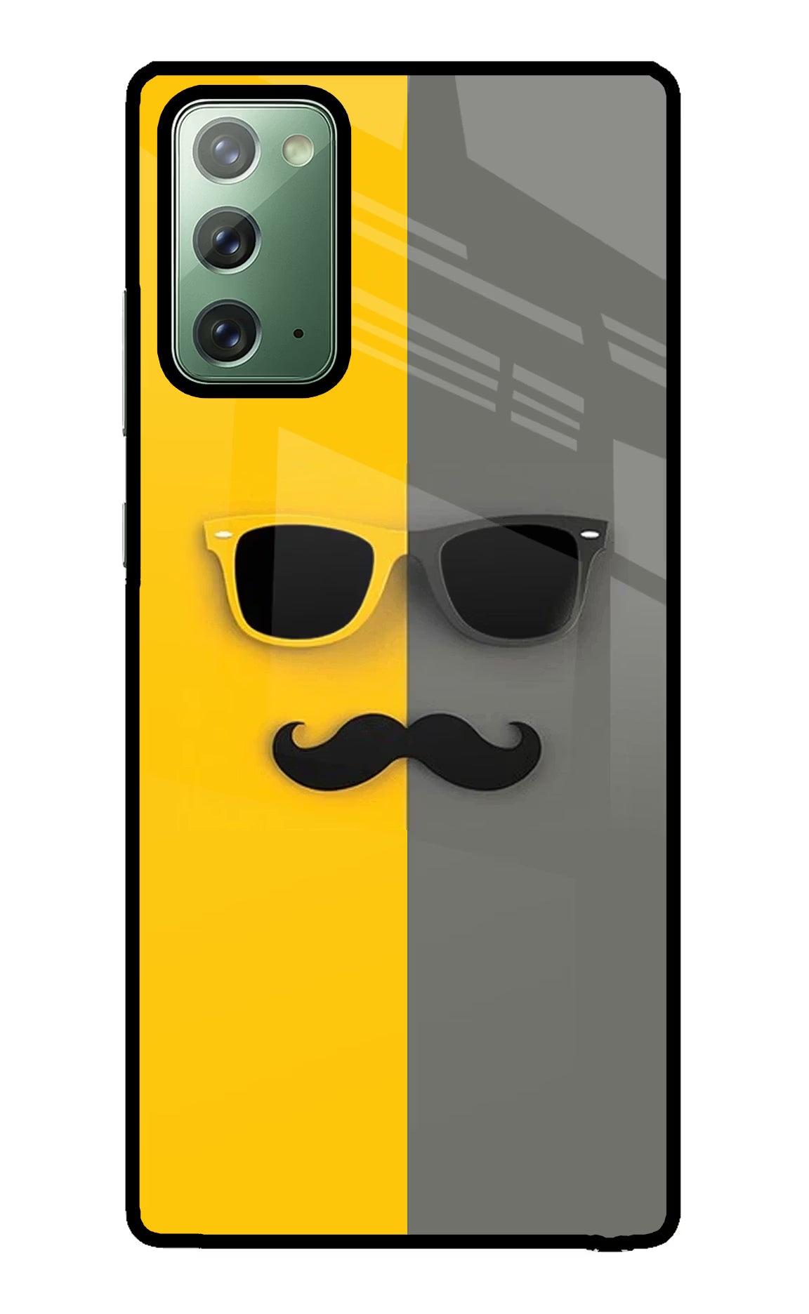 Sunglasses with Mustache Samsung Note 20 Glass Case - Sunglasses with Mustache Samsung Note 20 Glass Case Sunglasses with Mustache Samsung Note 20 Glass Case