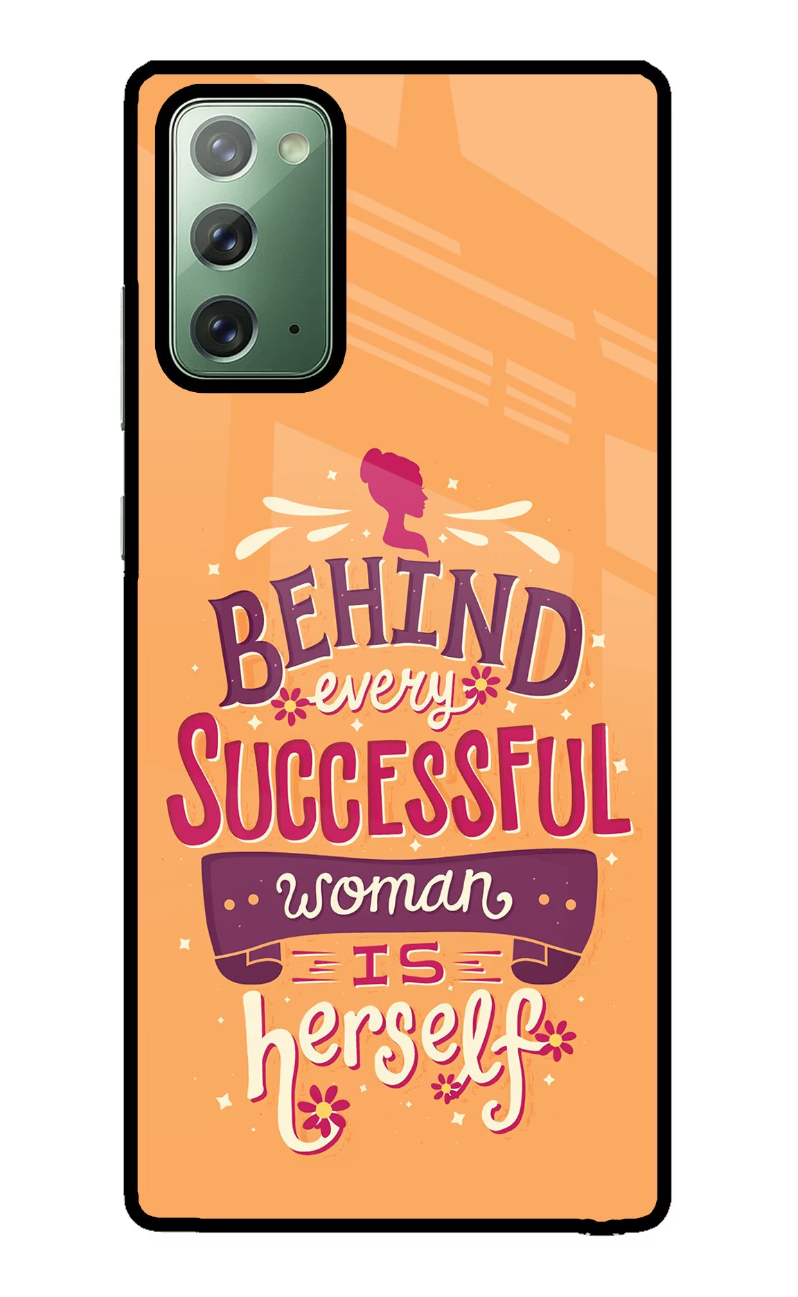 Behind Every Successful Woman There Is Herself Samsung Note 20 Back Cover - Behind Every Successful Woman There Is Herself Samsung Note 20 Glass Case Back Cover by Casekaro Behind Every Successful Woman There Is Herself Samsung Note 20 Glass Case Back Cover by Casekaro
