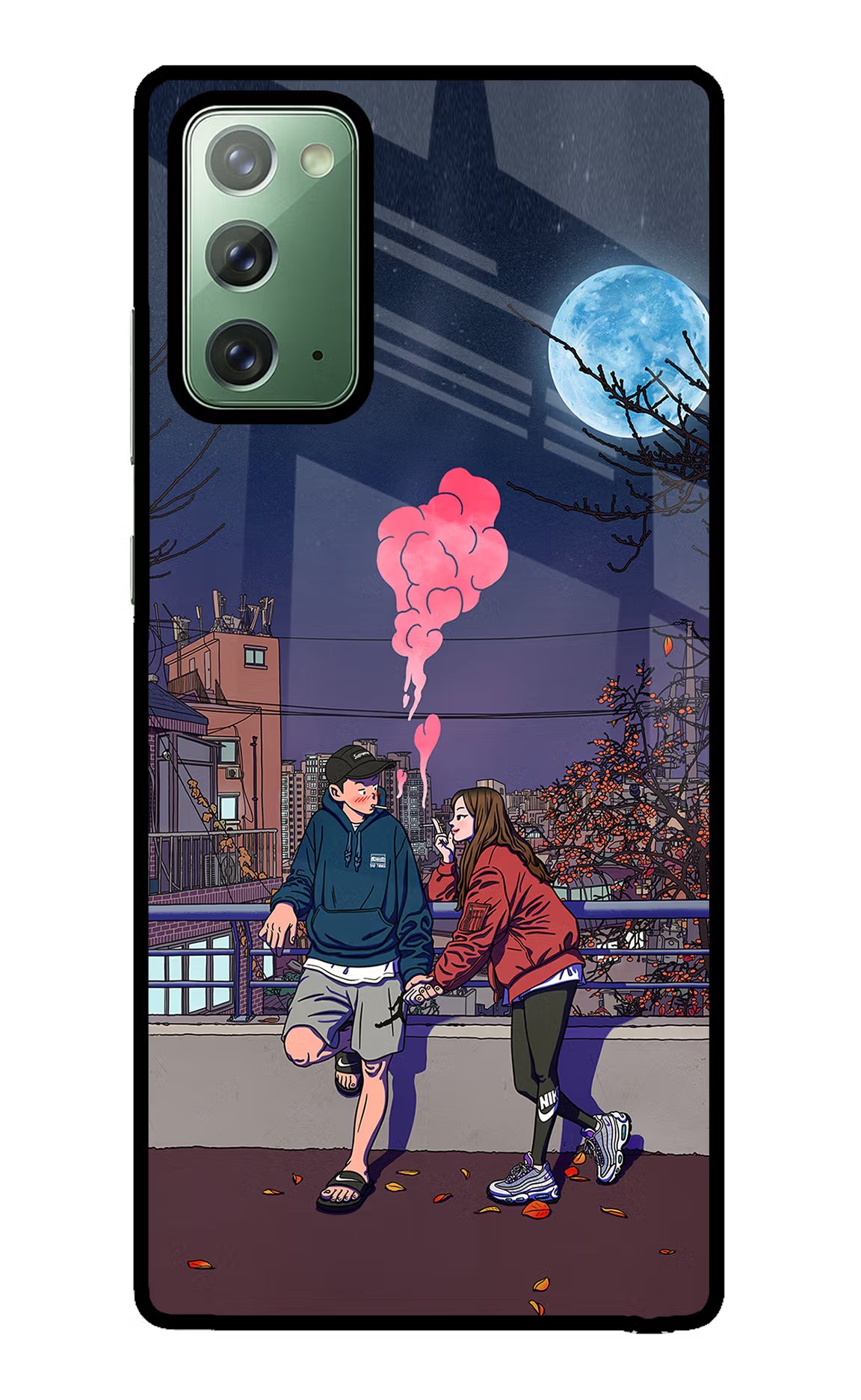 Chilling Couple Samsung Note 20 Glass Case Back Cover by Casekaro