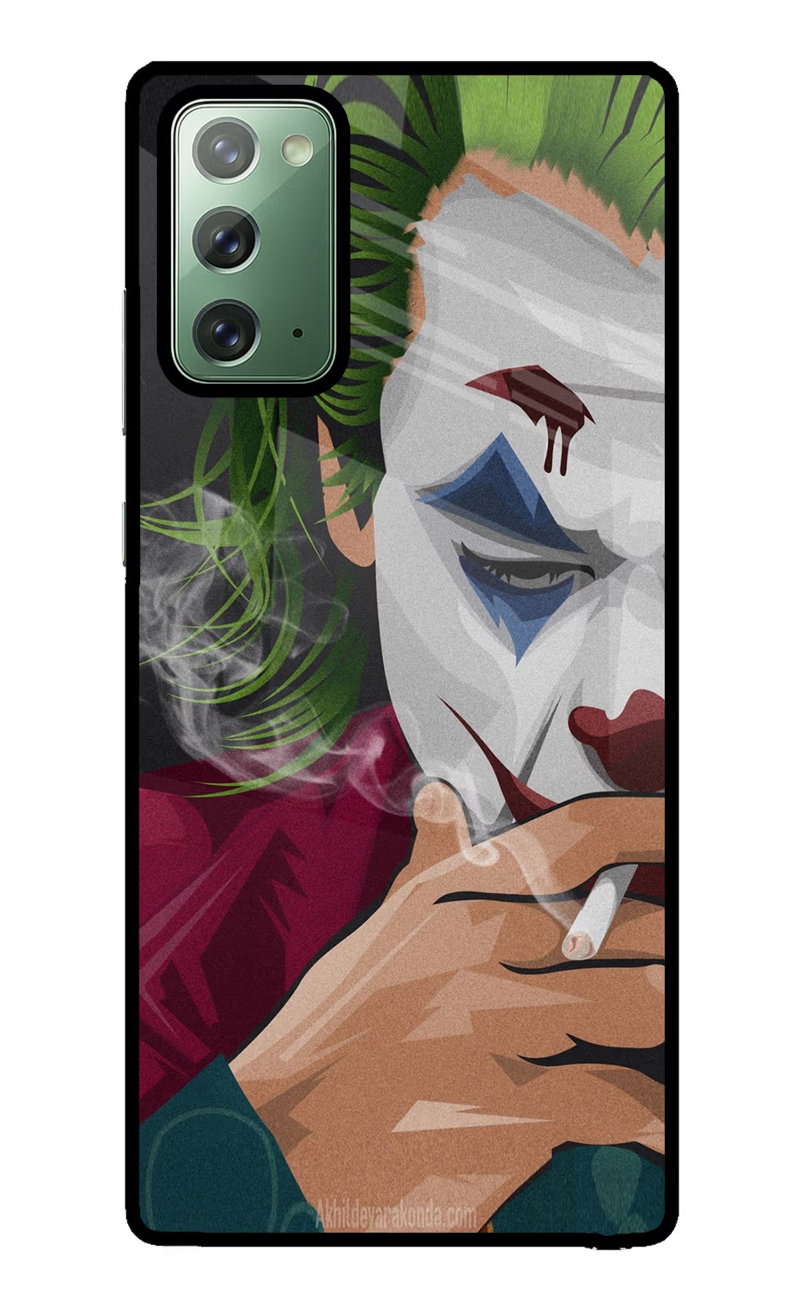 Joker Smoking Samsung Note 20 Back Cover - Joker Smoking Samsung Note 20 Glass Case Back Cover by Casekaro Joker Smoking Samsung Note 20 Glass Case Back Cover by Casekaro