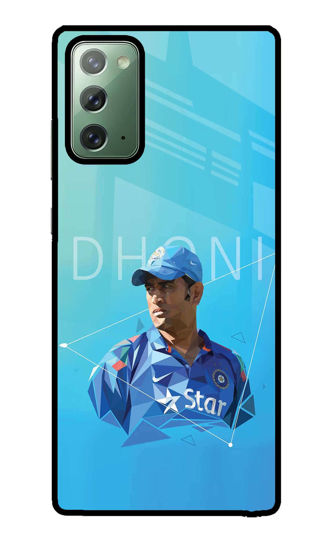 Dhoni Artwork Samsung Note 20 Back Cover - Dhoni Artwork Samsung Note 20 Glass Case Back Cover by Casekaro Dhoni Artwork Samsung Note 20 Glass Case Back Cover by Casekaro