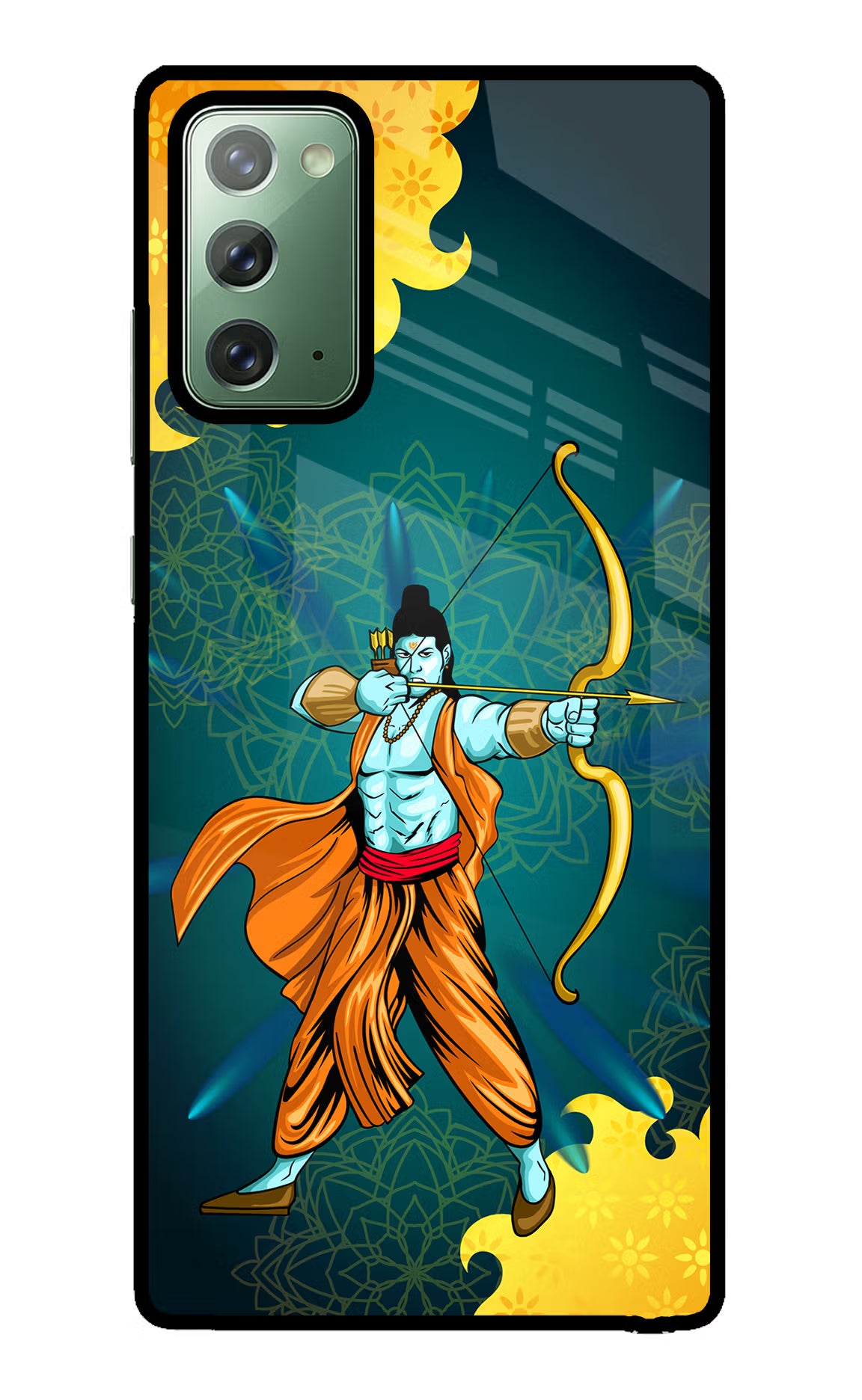 Lord Ram - 6 Samsung Note 20 Back Cover - Lord Ram - 6 Samsung Note 20 Glass Case Back Cover by Casekaro Lord Ram - 6 Samsung Note 20 Glass Case Back Cover by Casekaro